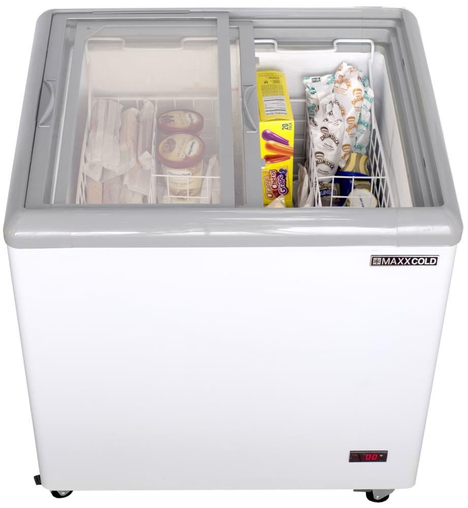 Maxx Cold Single Glass Door Ice Merchandiser Freezer, 27 in.W, 23 Cu. ft. Storage Capacity, in White MXM1-23FHC-ICE