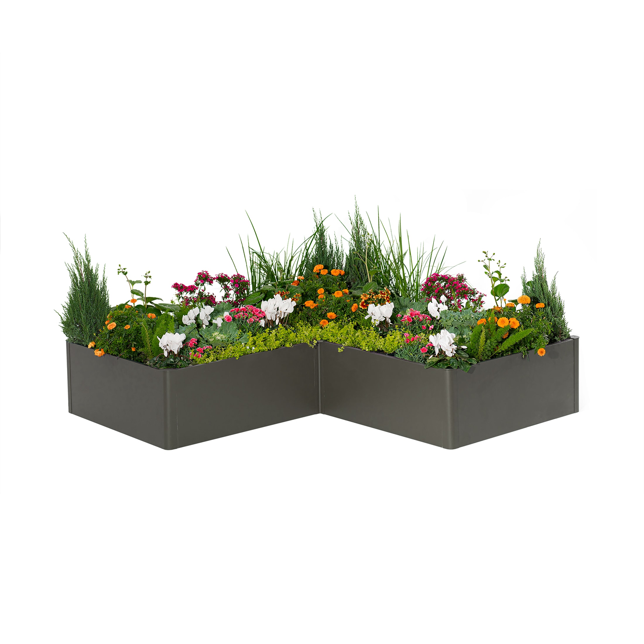 Vego Garden VBML8383CH 70-cu ft 83-in W x 83-in L x 17-in H Urban Charcoal Galvanized Metal Raised Garden Bed
