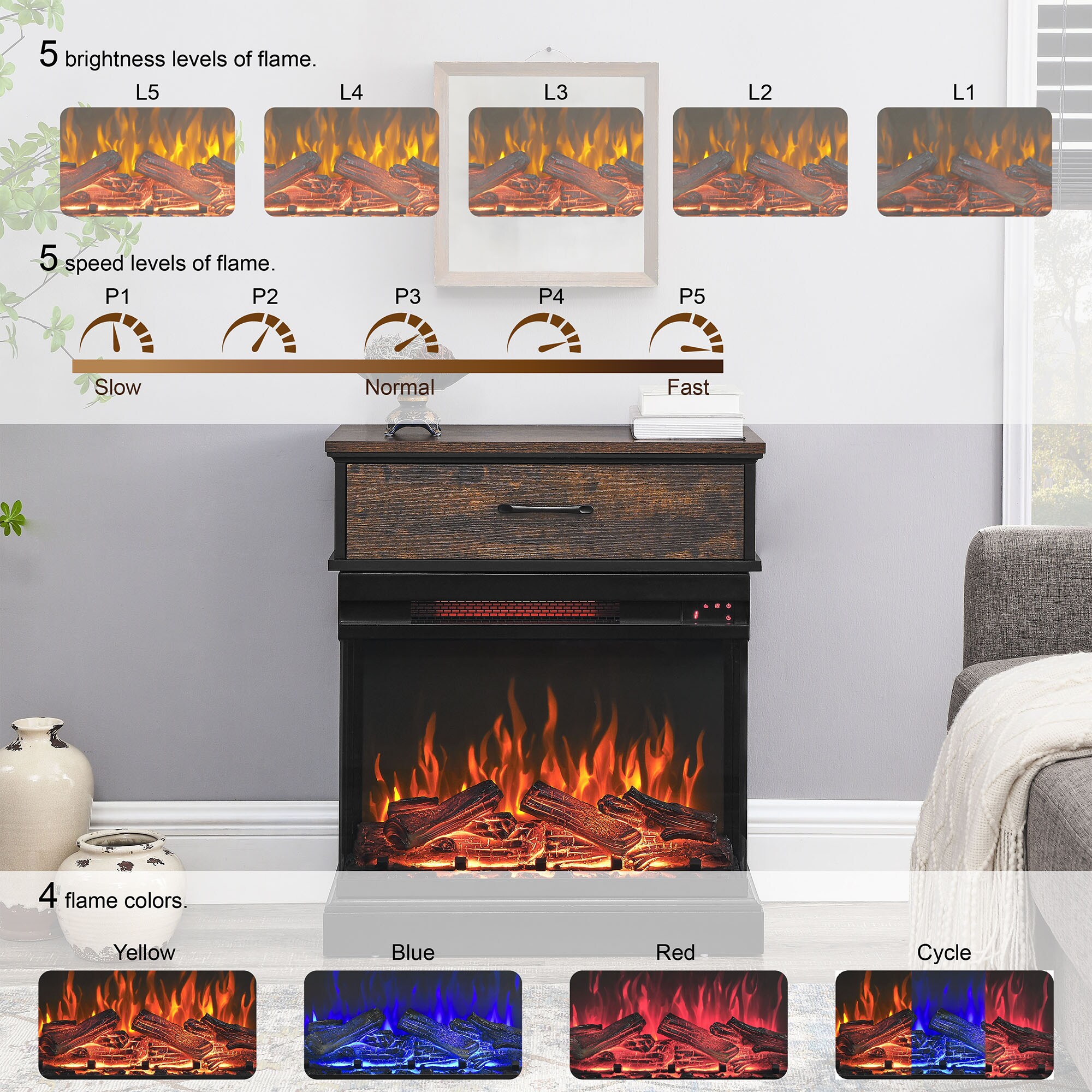 Bybafun YC0700032 Electric-Fireplaces - View #5