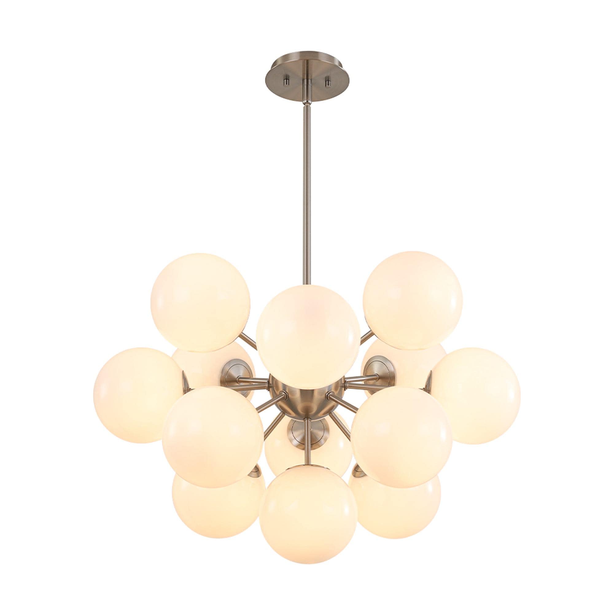 HUOKU PD1069731 Carla 13 -Light Brushed Nickel Modern/contemporary For Use in Bedrooms, Dining Rooms, Foyers, Kitchens, Living Rooms Chandelier