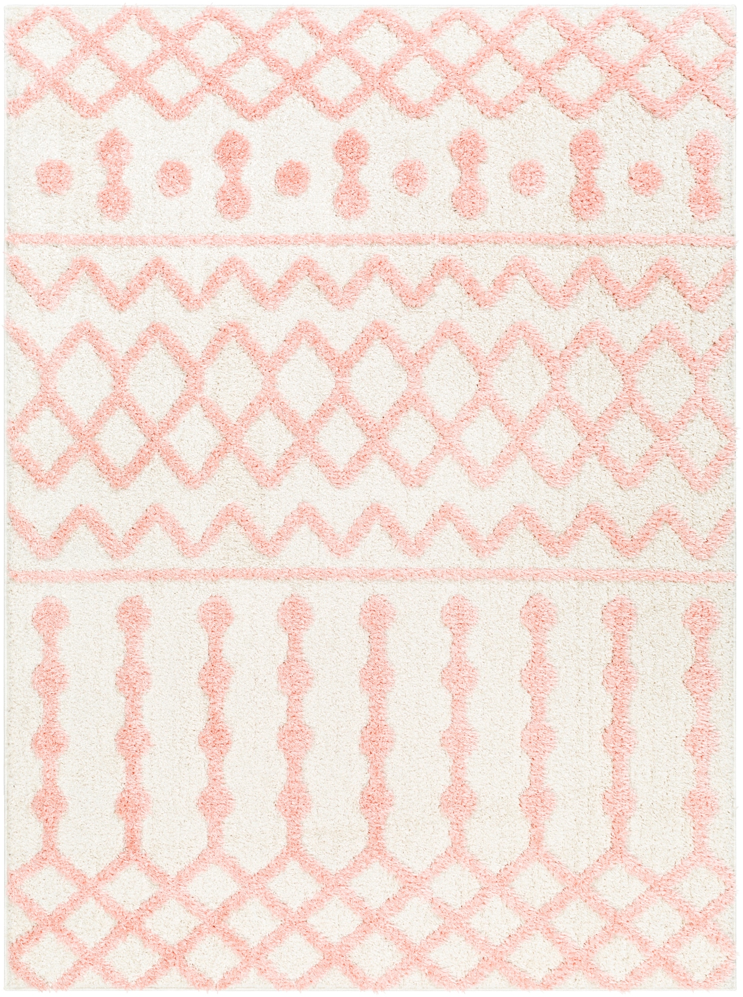 Livabliss RDO2344-71010 Rodos 8 x 10 (ft) Polyester Pink Rectangular Indoor Tribal Moroccan Area rug
