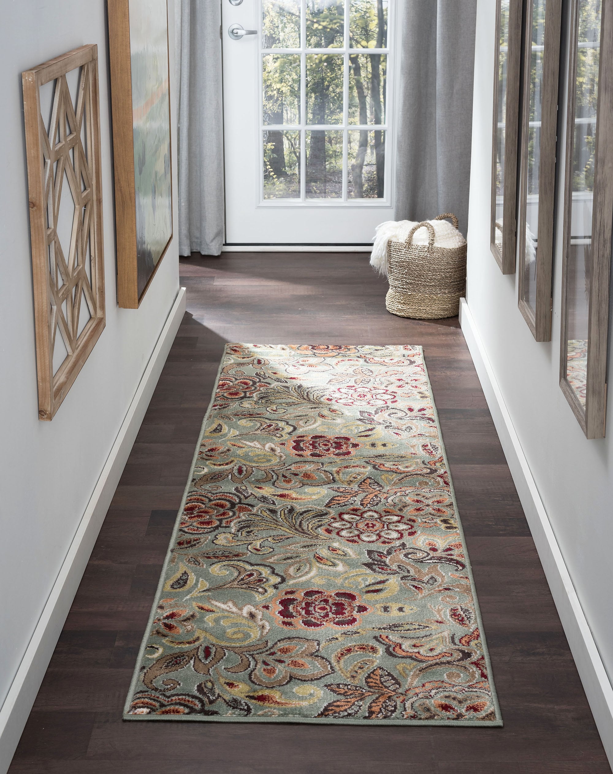 Tayse DCO1023 2X10 Deco 2 x 10 (ft) Loomed Polypropylene Brown Rectangular Indoor Floral/Botanical Farmhouse/Cottage Runner rug