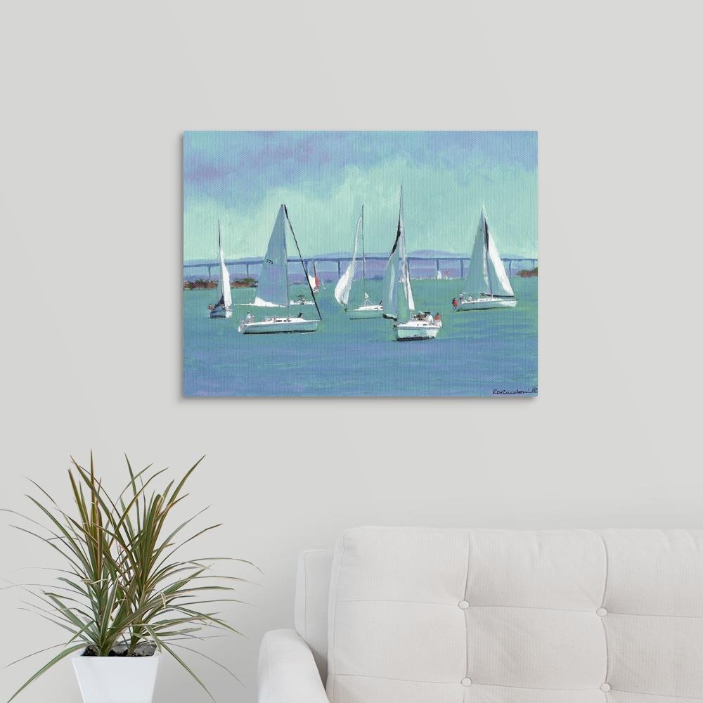 GreatBigCanvas Cornado Bridge- Sailing San Die 18-in H x 24-in W ...