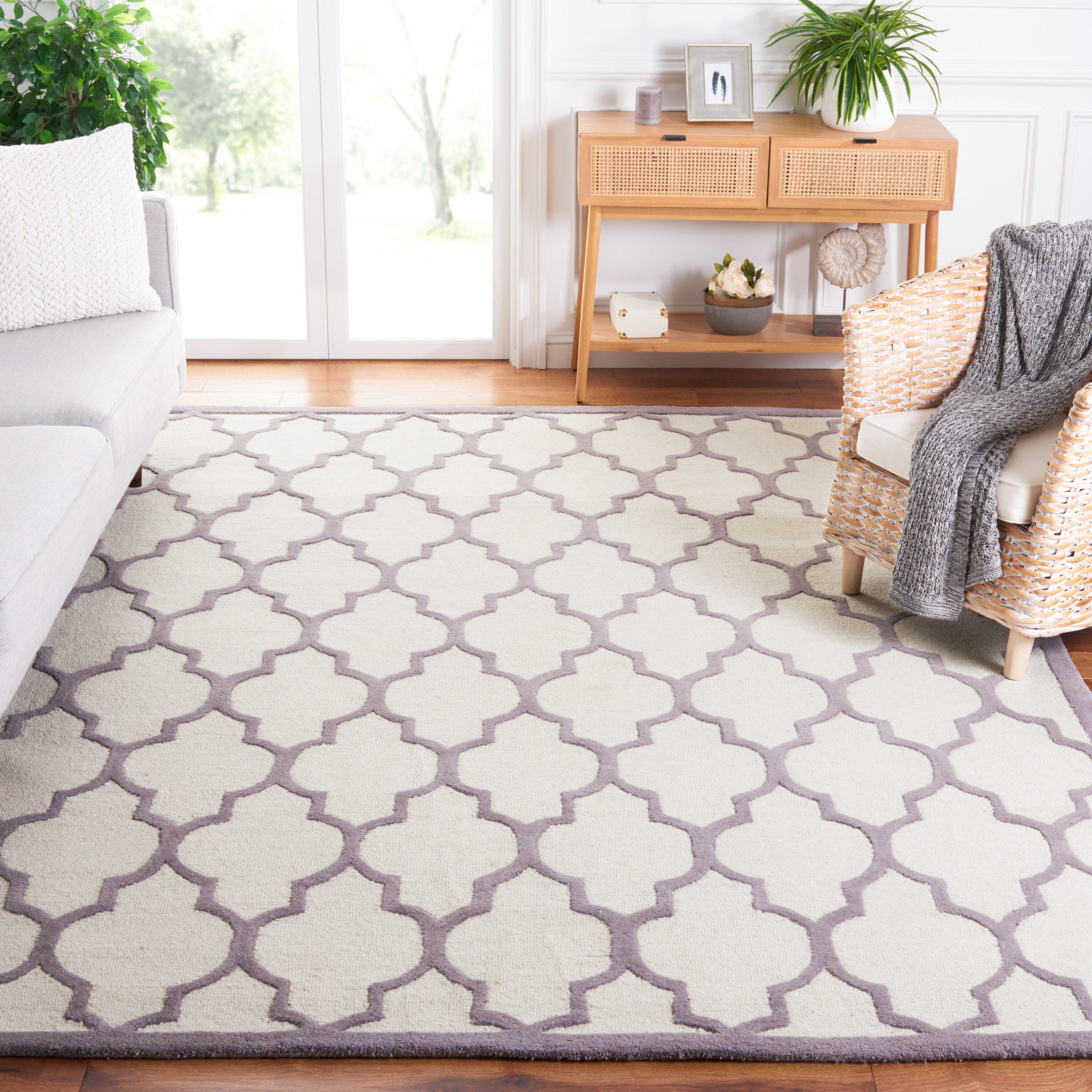  Cambridge 134 Ivory/Silver Contemporary 8ft x 10ft Large Rectangle Rug