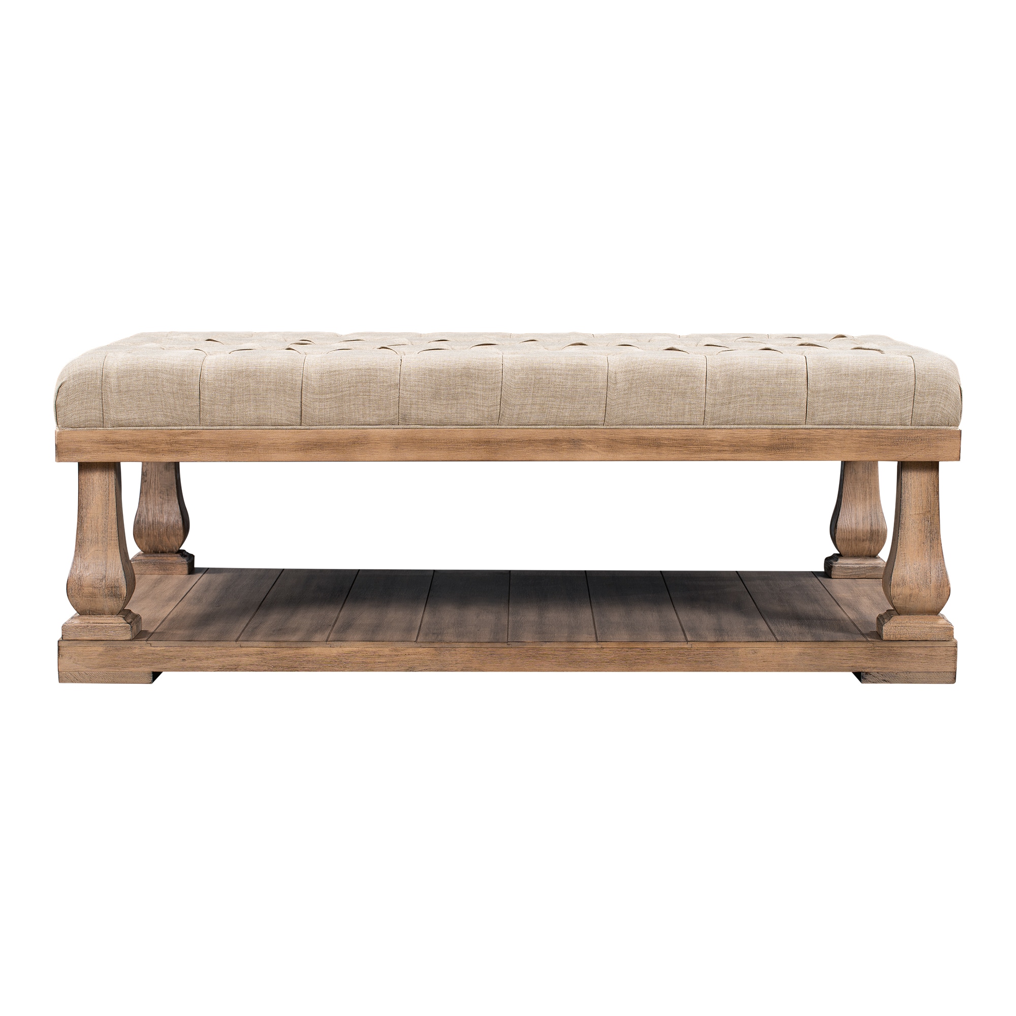 CASAINC BH-501AAA Modern Beige Storage Bench with Storage 55.1-in x 35.8-in x 19.7-in