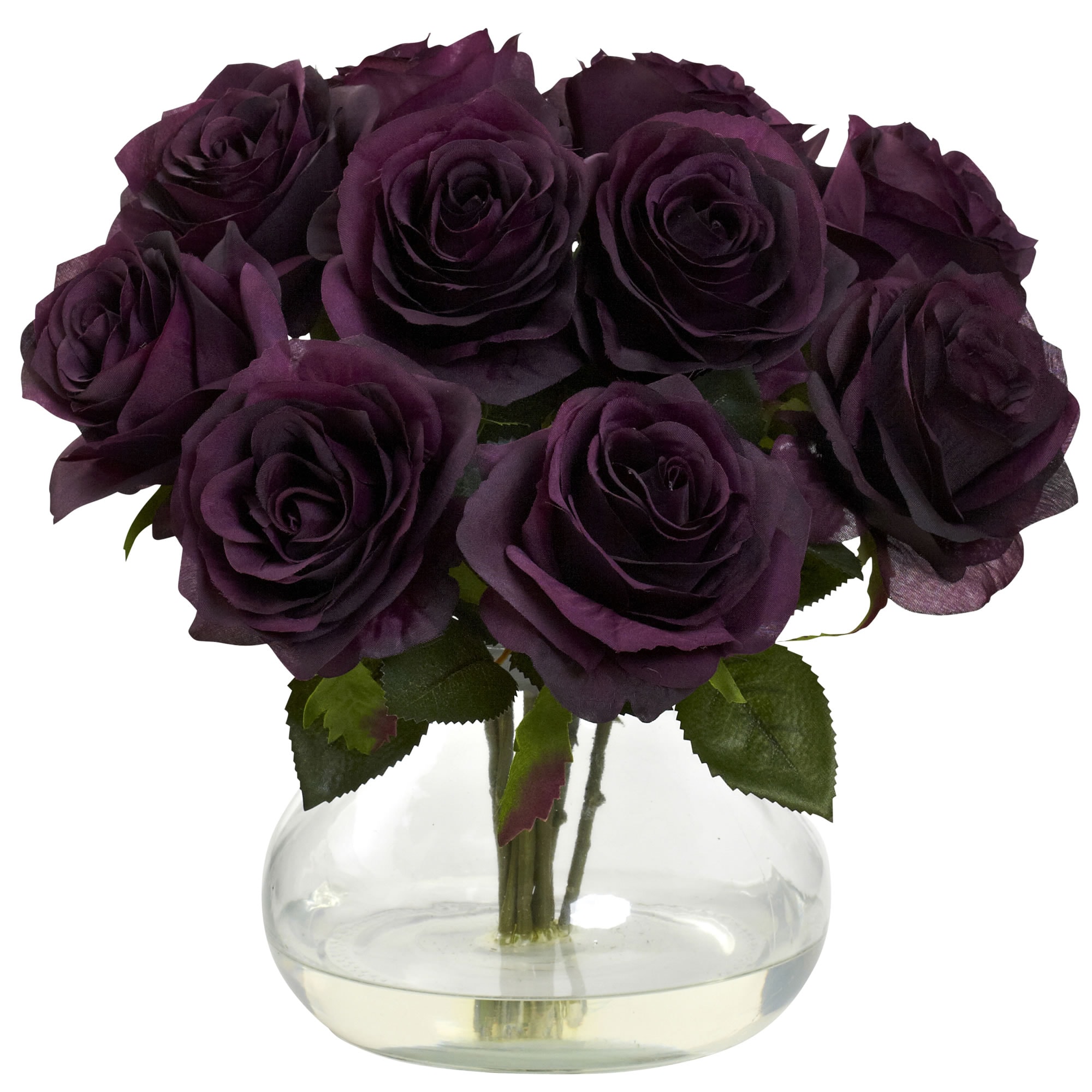 Nearly Natural 1367-PE 11-Inches Purple Indoor Desktop Rose Artificial flower