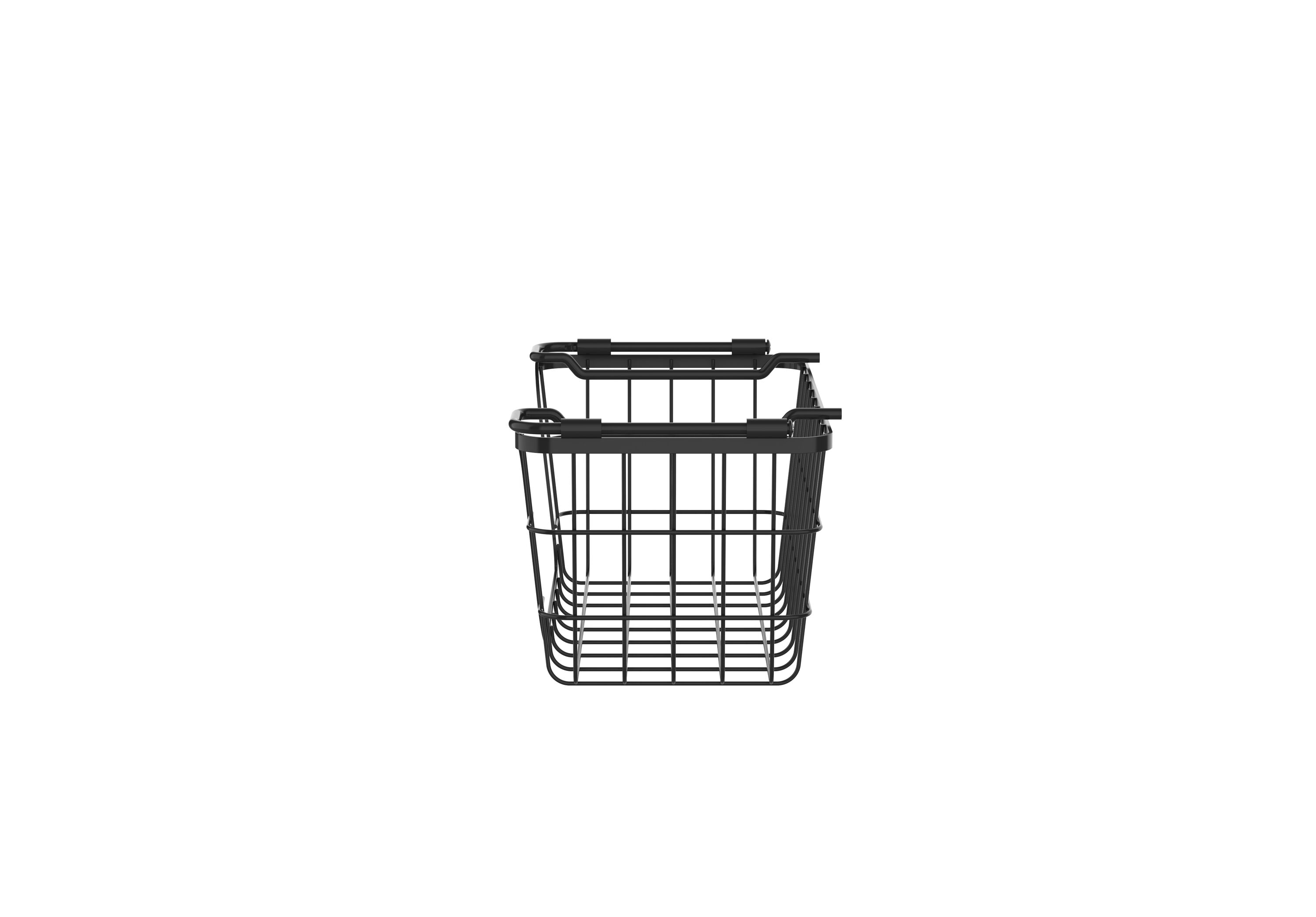 Modern Black Metal Wire 3-Piece Stackable Storage Basket Set