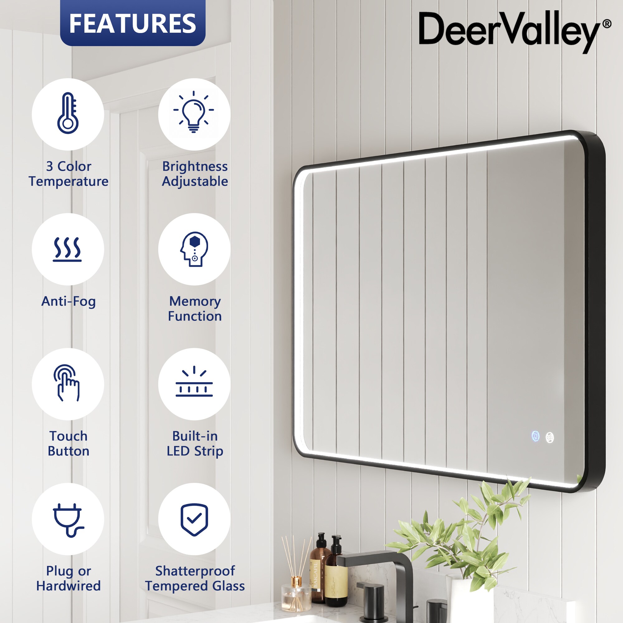 DeerValley DV-1VM0311 Framed-Bath-Mirrors - View #2