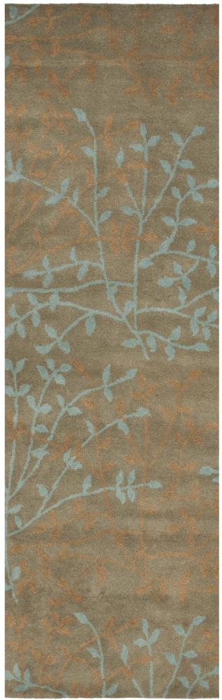 Safavieh SOH733D-28 Soho Placid 2 x 8 (ft) Tufted Wool Light Brown/Multi Rectangular Indoor Floral/Botanical Farmhouse/Cottage Runner rug