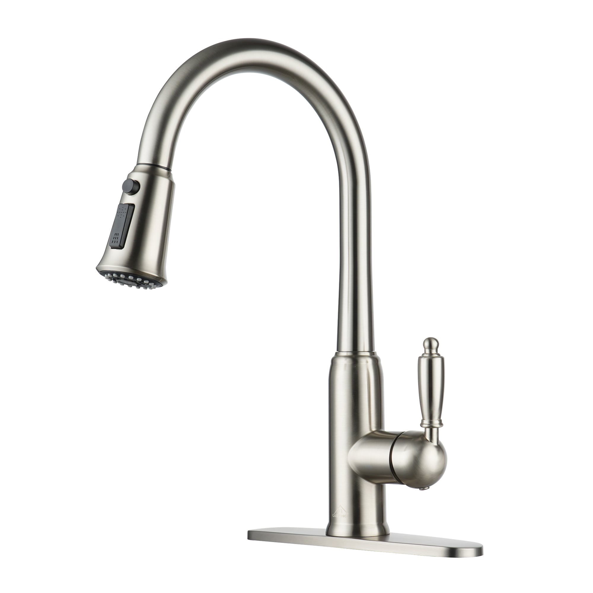 CASAINC ODB-LB-7205S Brushed Nickel Single Handle Deck-mount Pull-out Kitchen Faucet with Sprayer ( Deck Plate Included )