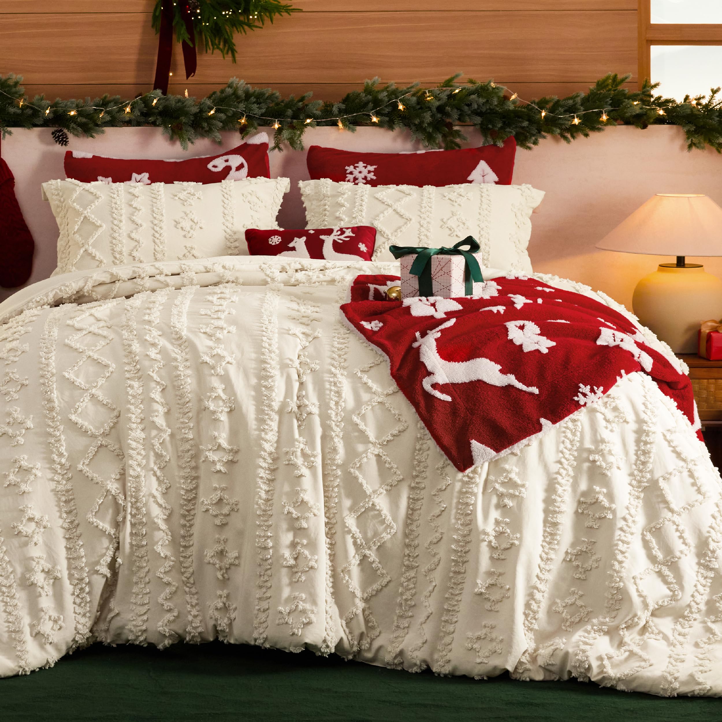 Bedsure Comforter Set Full Size 82x86 Grayish Purple Microfiber Embroidery Jacquard All Seasons Soft Lightweight Breathable 3 Pieces