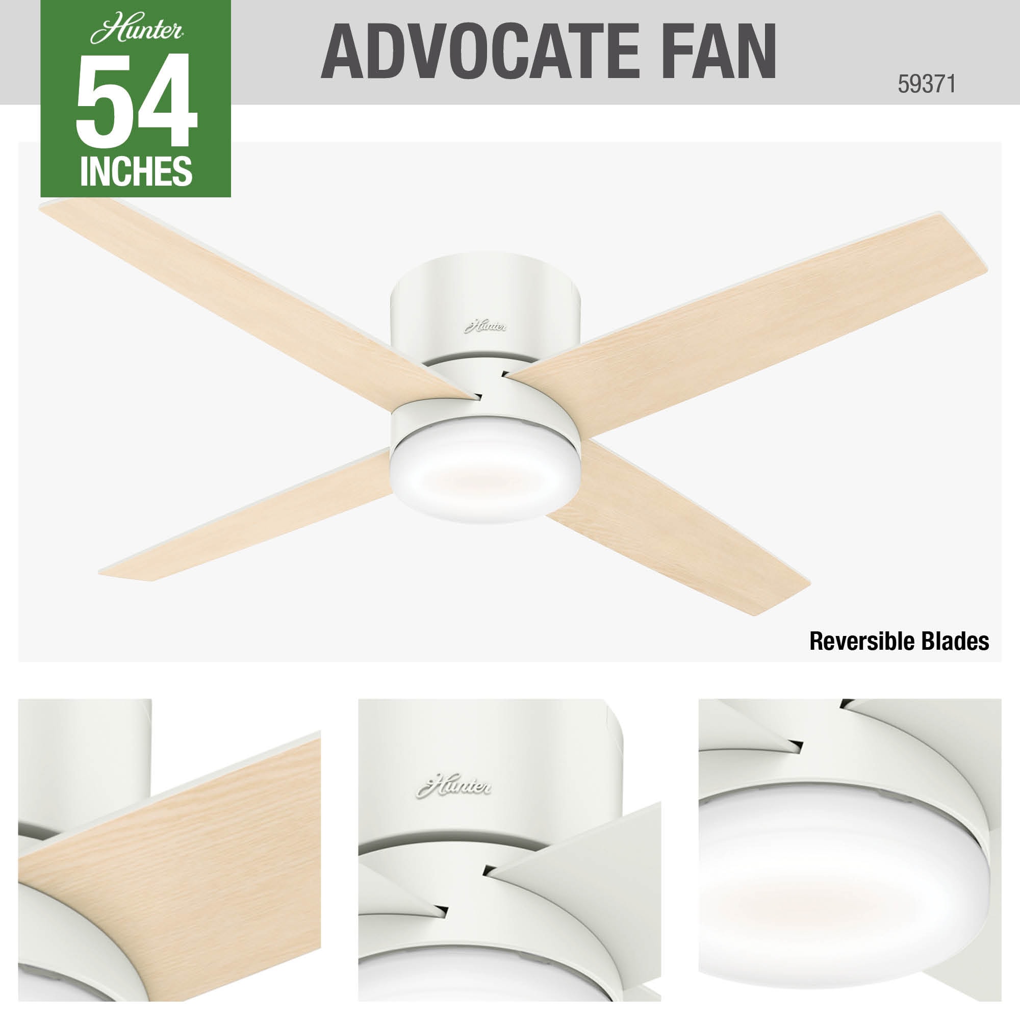 advocate low profile with led light 54 inch