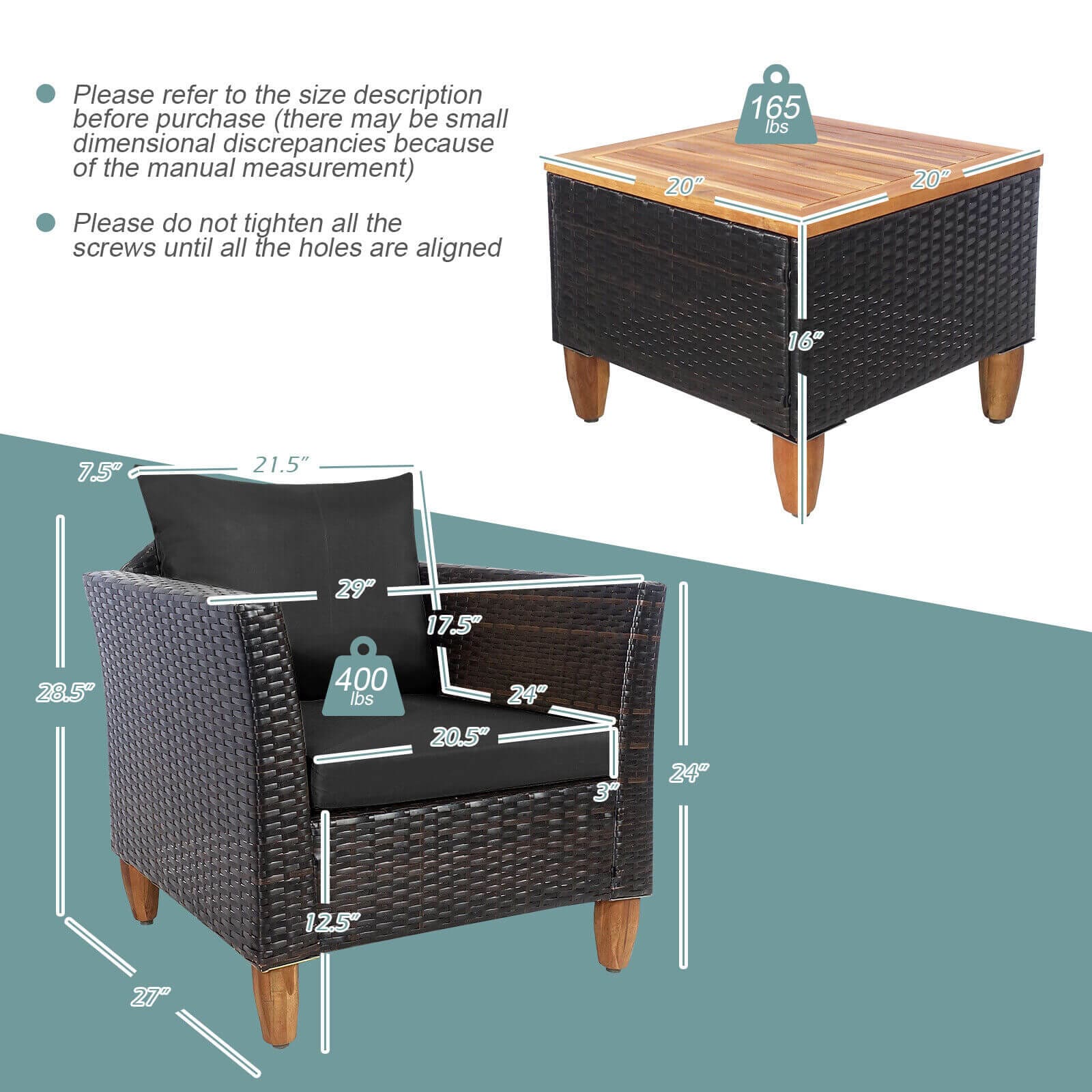 Forclover HBV-9383DK Patio-Conversation-Sets - View #3