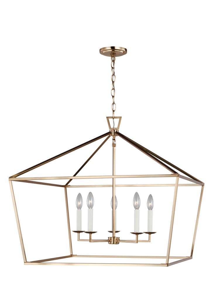 Generation Lighting 5692605-848 Dianna 5 -Light Satin brass Transitional Lantern Large Hanging Pendant light