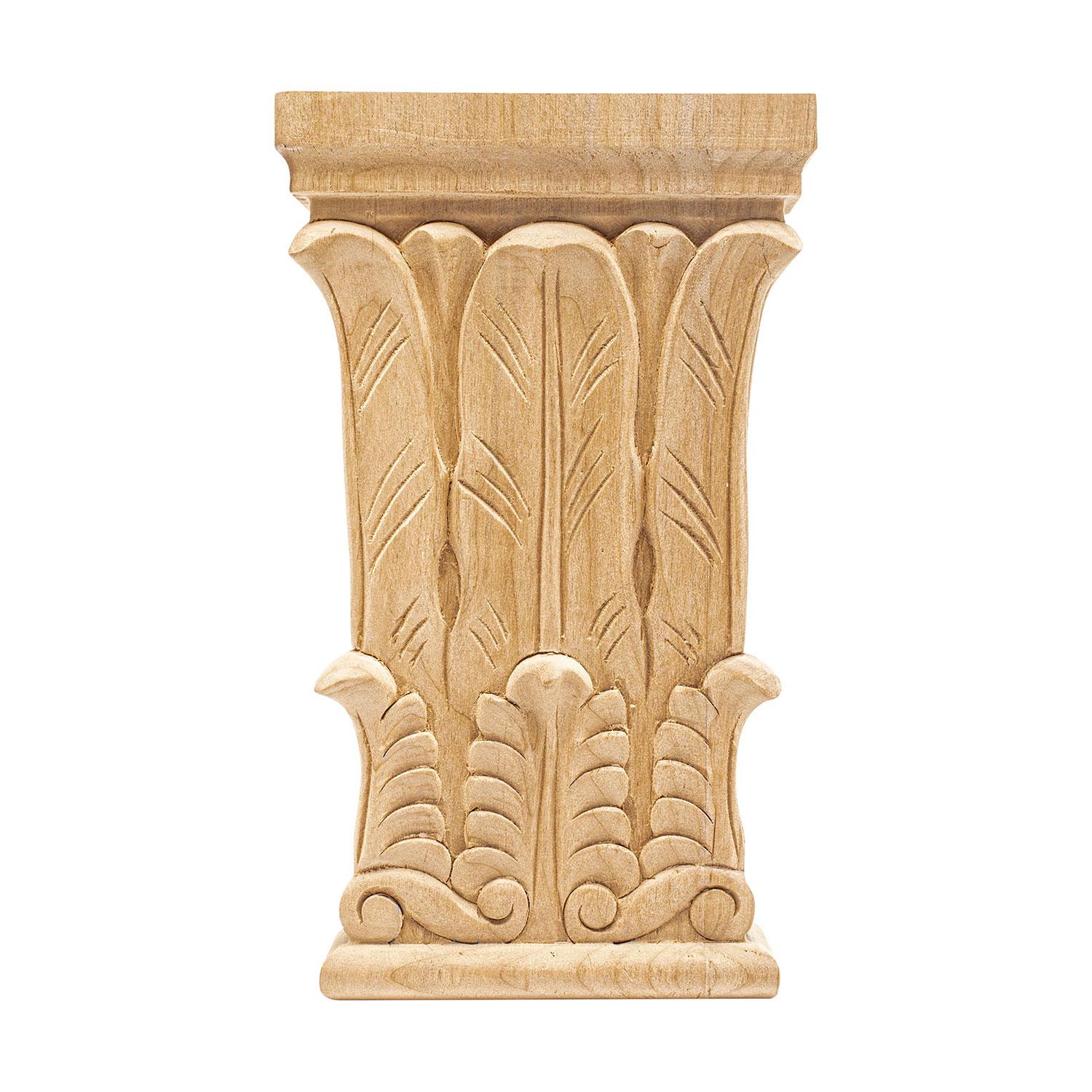 Architectural Products by Outwater RWC113-L-ALD 3.75-Inches W x 7.5-Inches H Acanthus Unfinished Applique