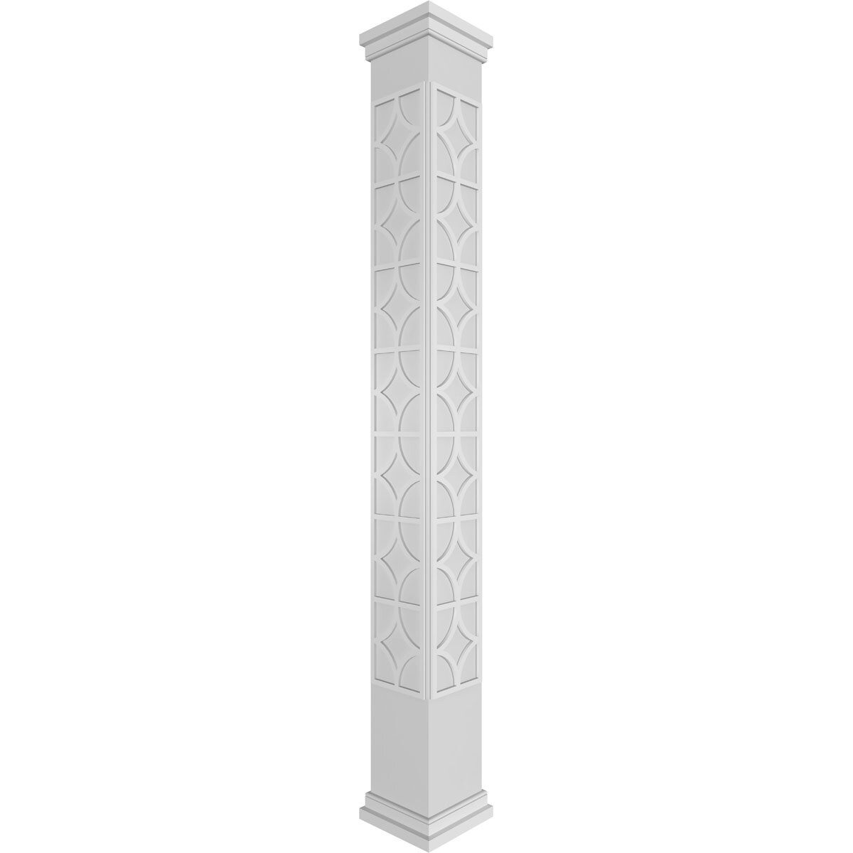 Ekena Millwork CC1010ENMGLPRPR Magnolia Fretwork 10-Inches L x 10-Feet Unfinished PVC Column Wrap
