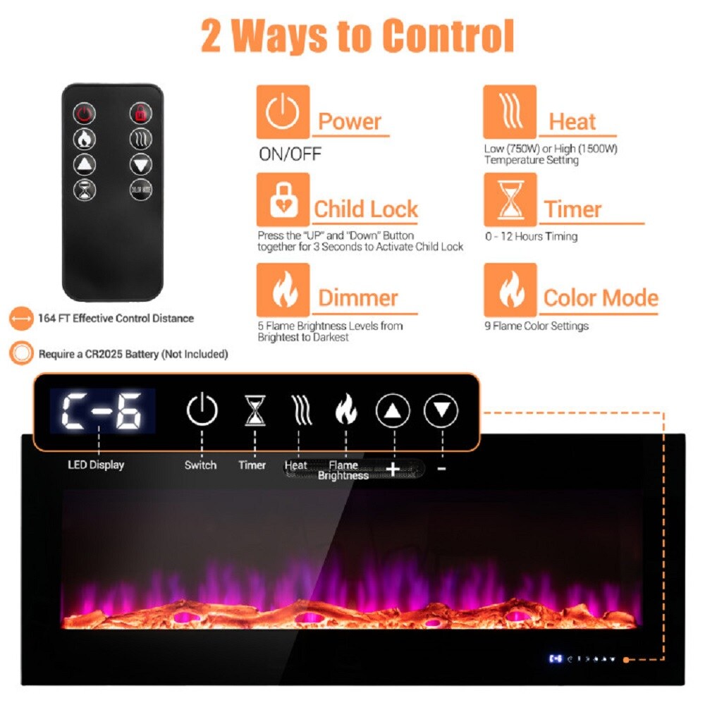 Forclover ALHY-FP31BK Electric-Fireplaces - View #5