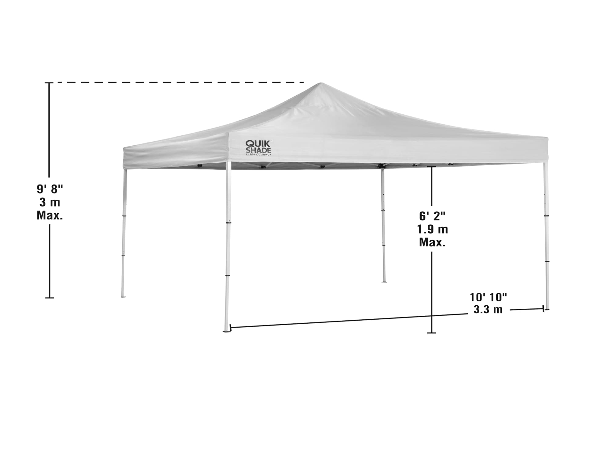 Quik Shade 10.83-ft X 10.83-ft Square White Pop-up Canopy At Lowes.com