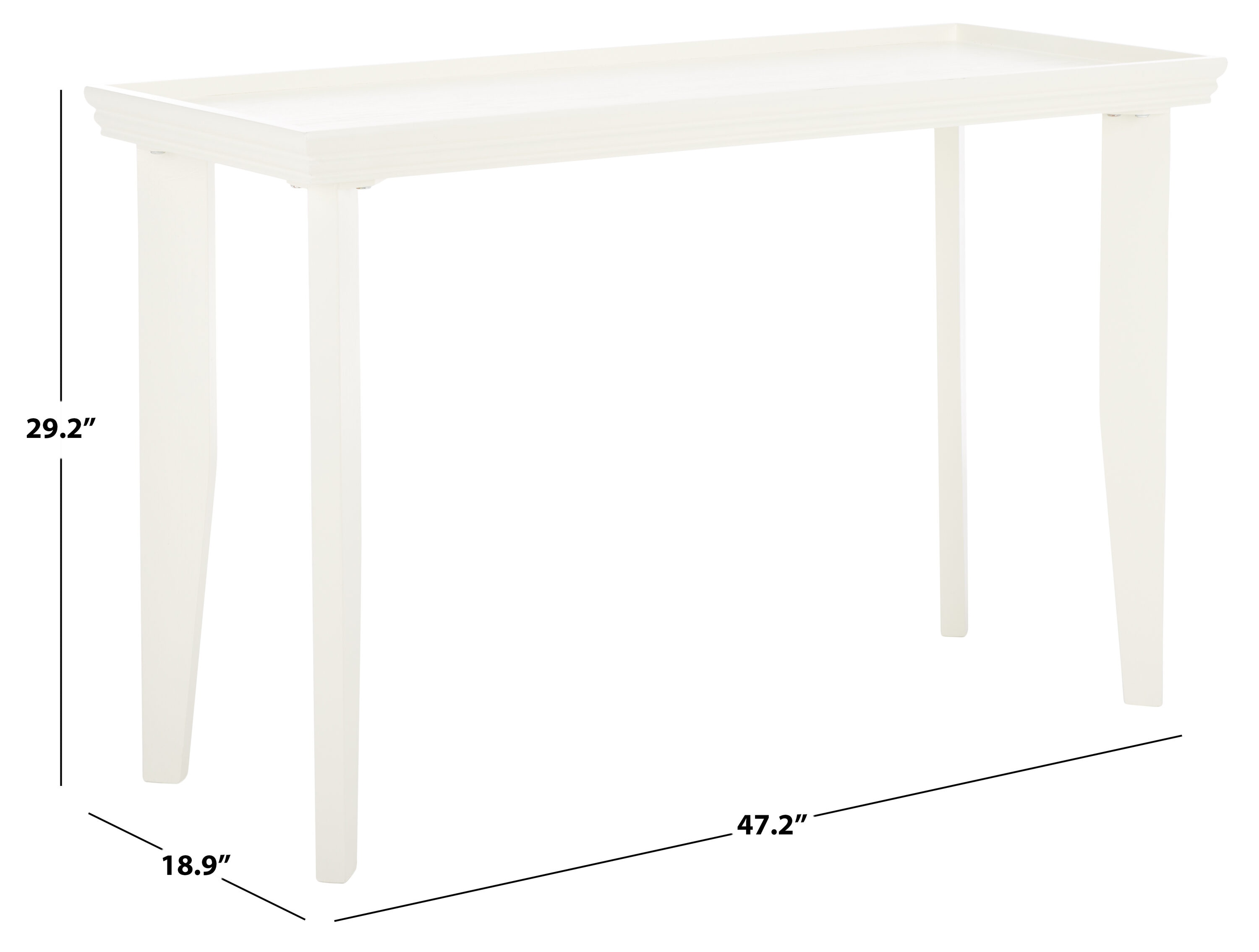 Naios Ivory Rectangular Wood Console Table