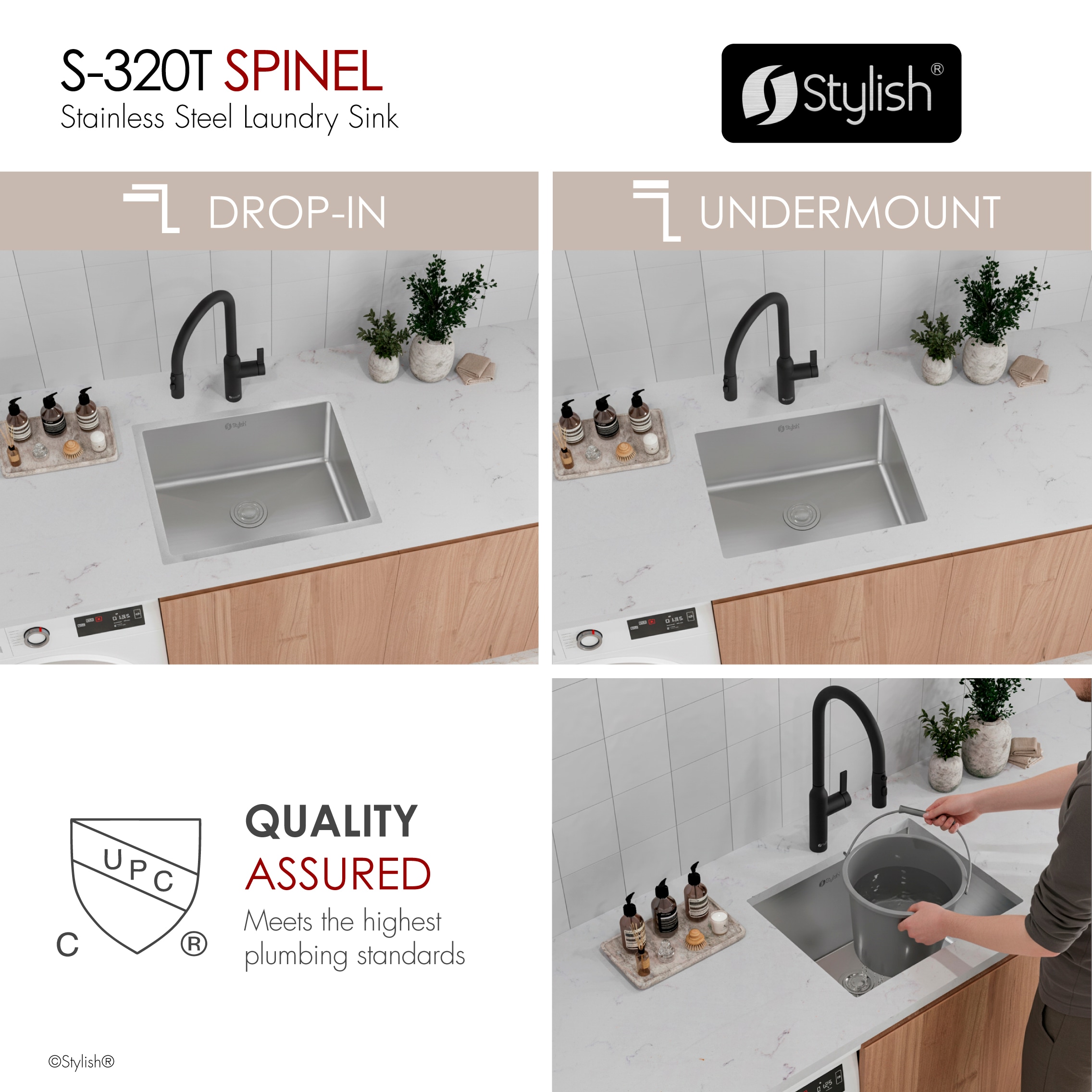Stylish S-320T Kitchen-Sinks - View #6