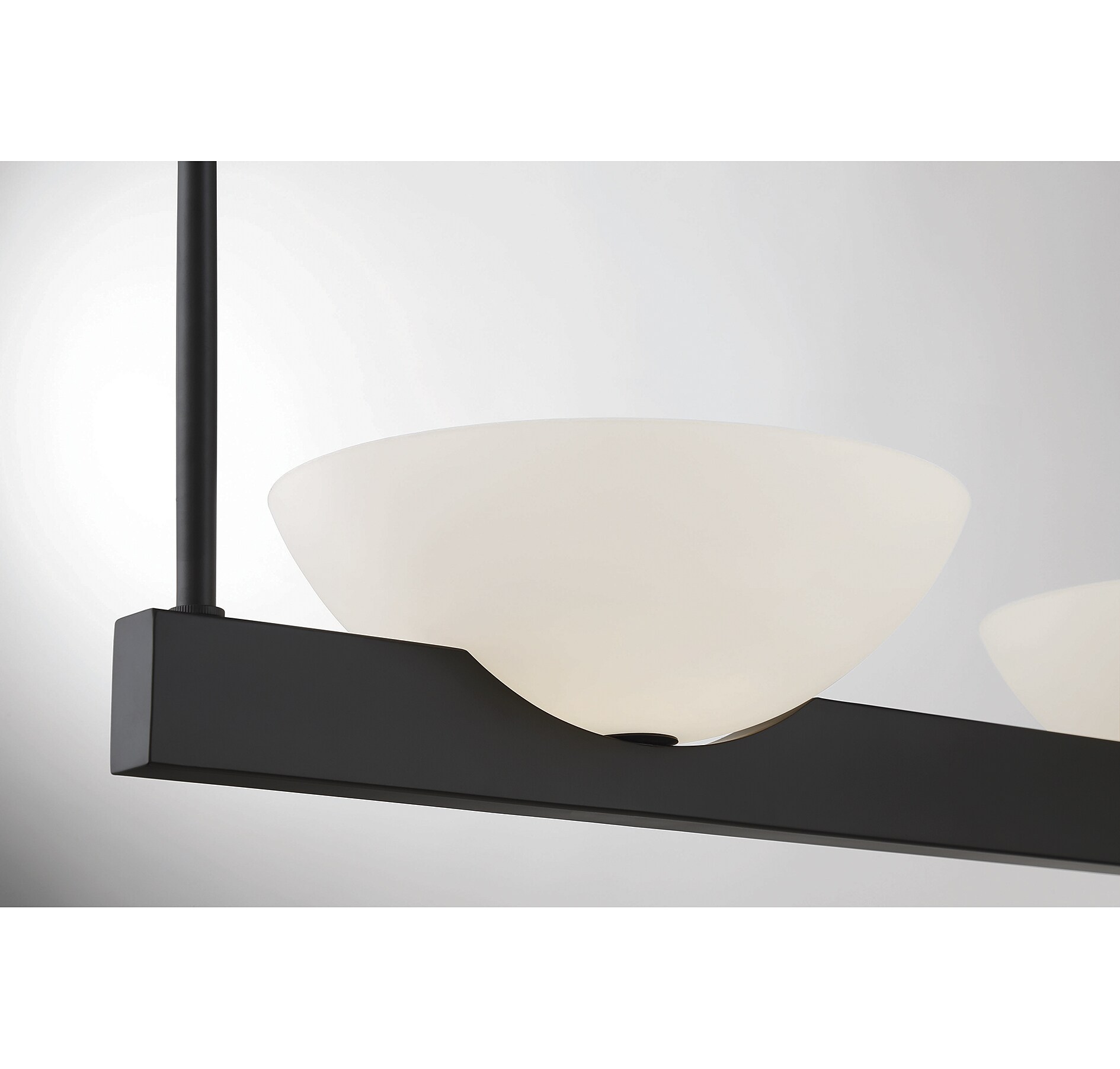Matte Black Mid-Century Modern 3-Light Linear Chandelier