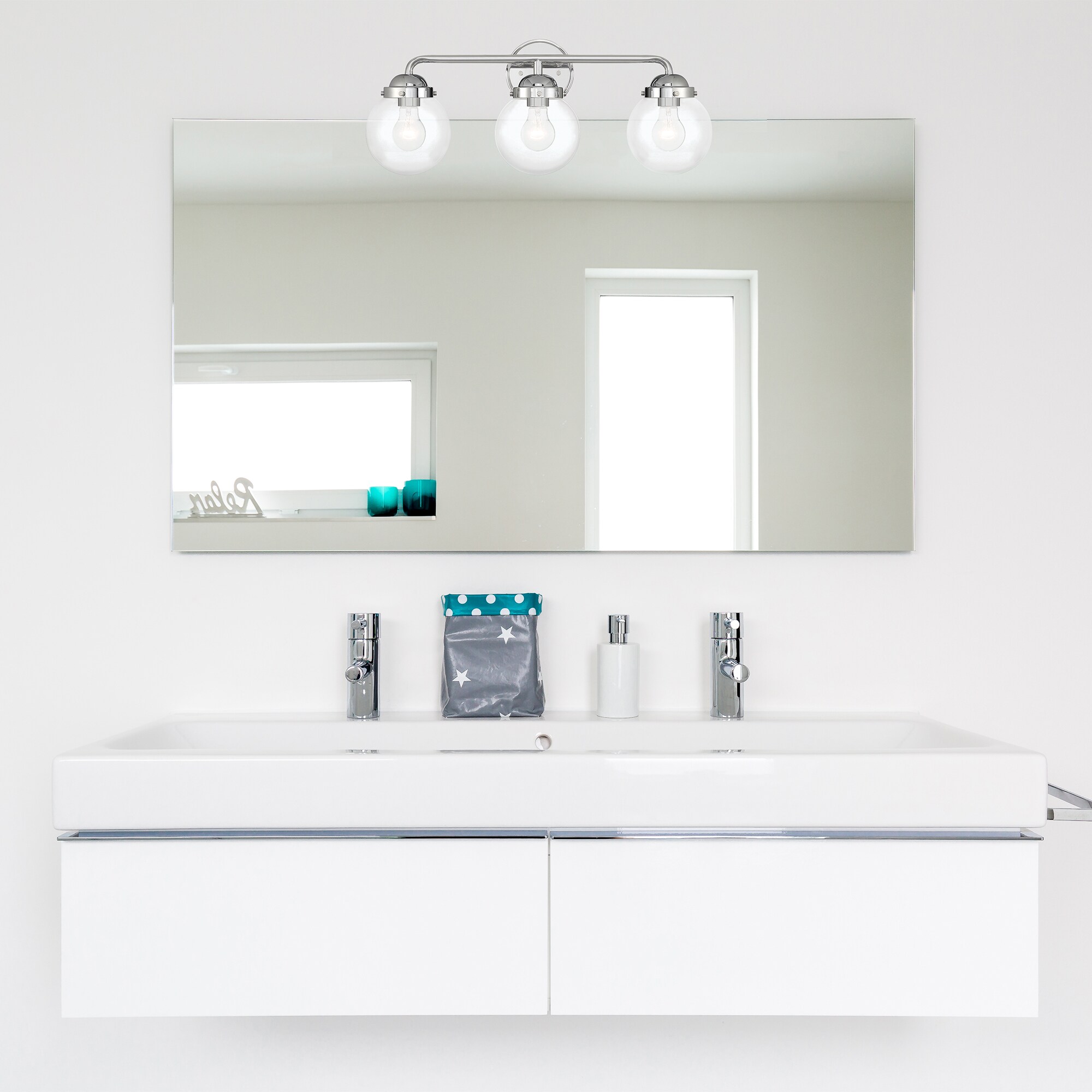 Designers Fountain 95903-CH Knoll 24-in 3 -Light Gloss Chrome Modern/contemporary Vanity light bar
