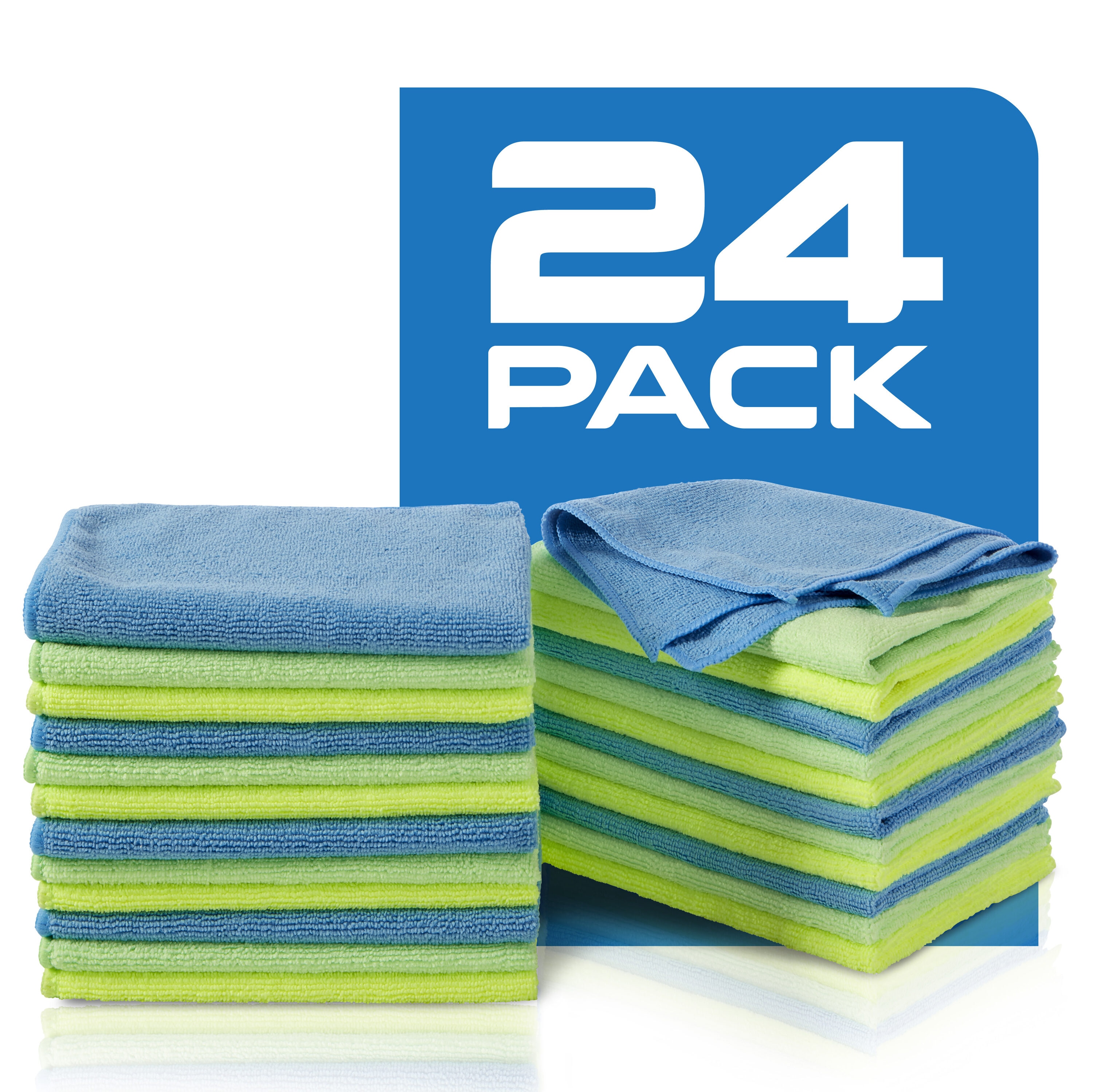 Zwipes 16 in. x 12 in. Multi-Colored Microfiber Cleaning Cloths (24 ...