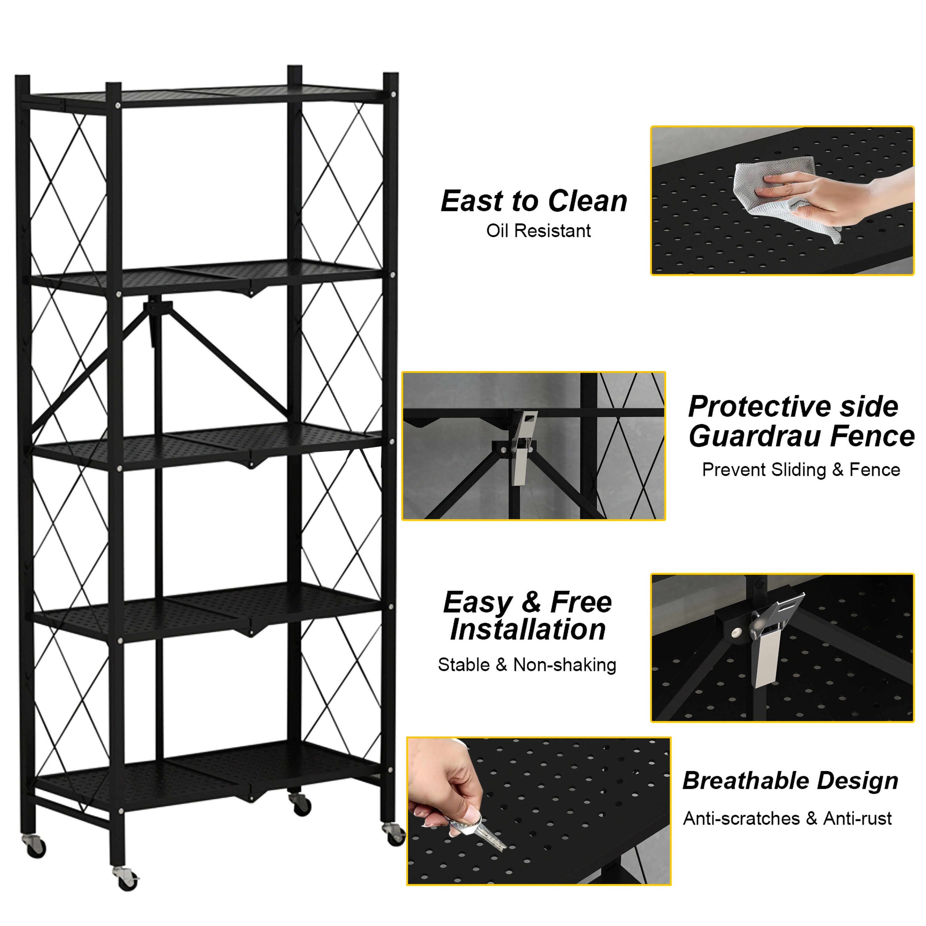 5-Tier Adjustable Steel Shelving Unit, Garage Storage Shelving Unit, Heavy Duty Shelving Unit WFX Utility Size: 72 H x 47.2 W x 23.6 D