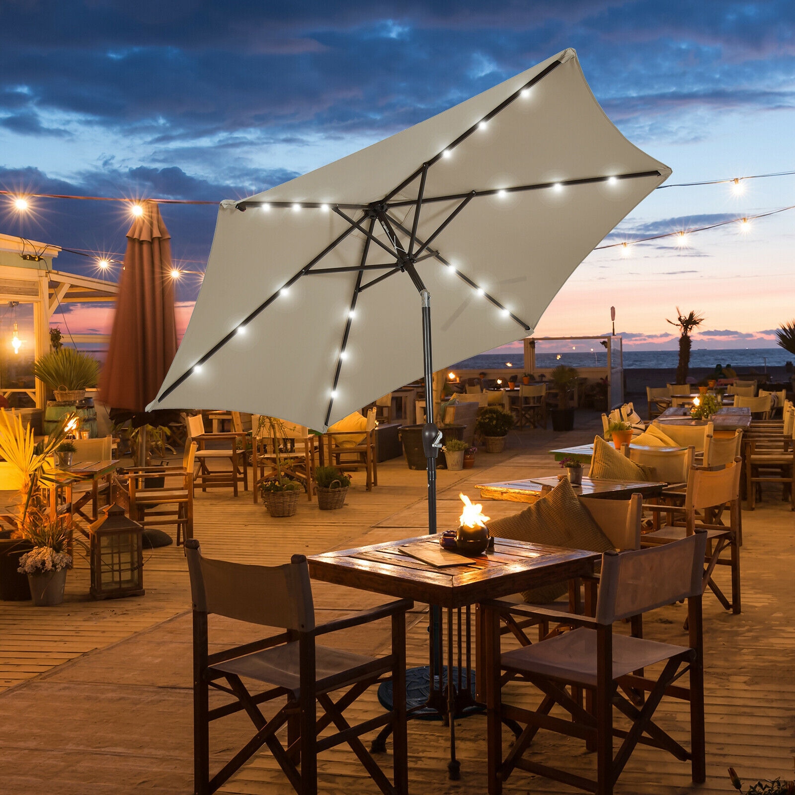 lighted patio umbrella lowes