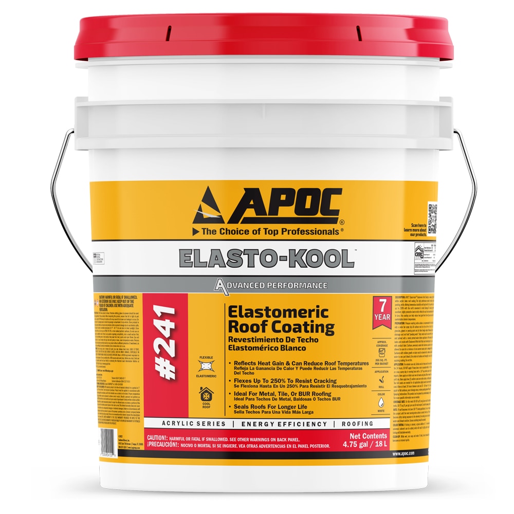 APOC Elasto-Kool 4.75-Gallon White Elastomeric Reflective Roof Coating ...