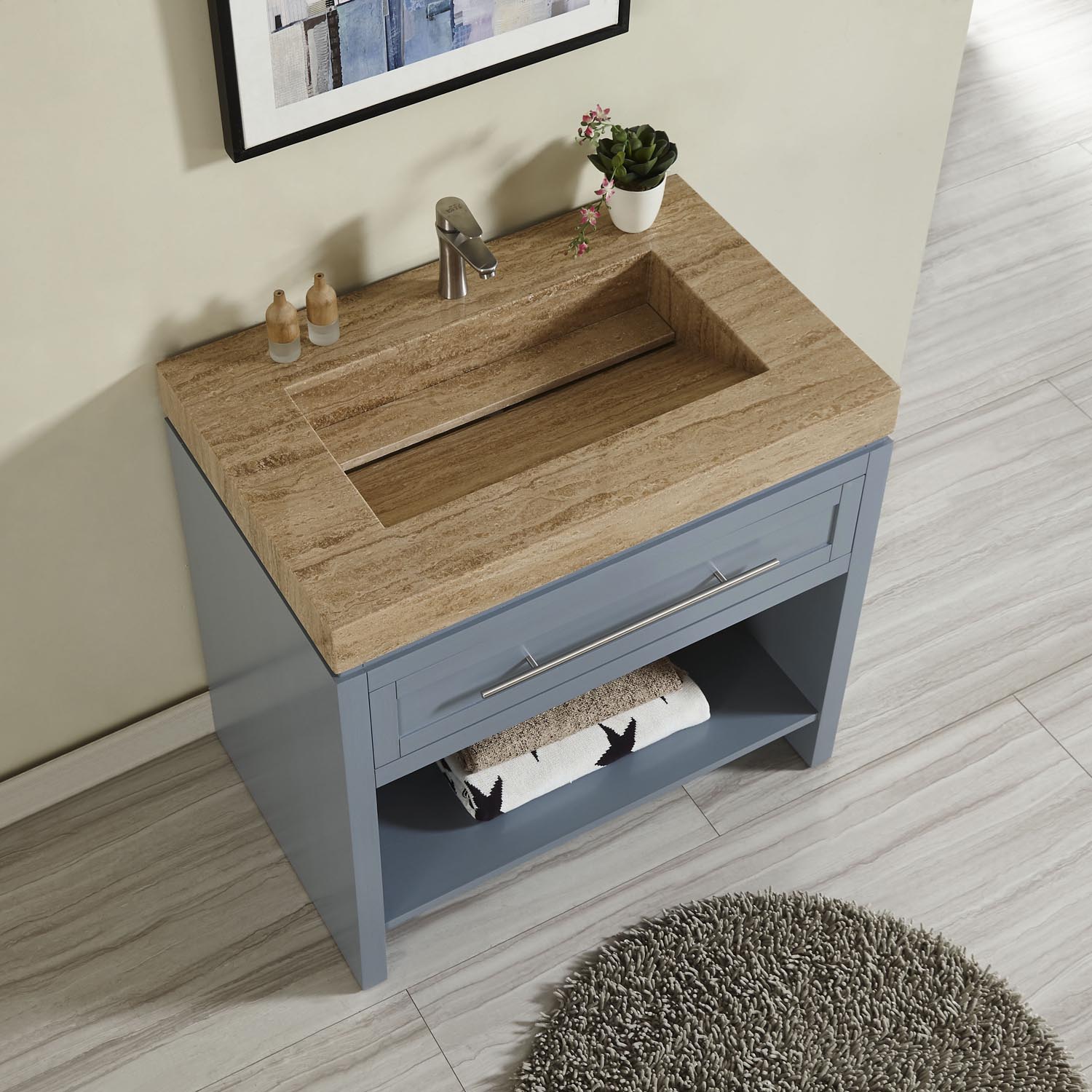 Silkroad Exclusive C01036GC-T0136TRC Bath-Vanity-Combo - View #2