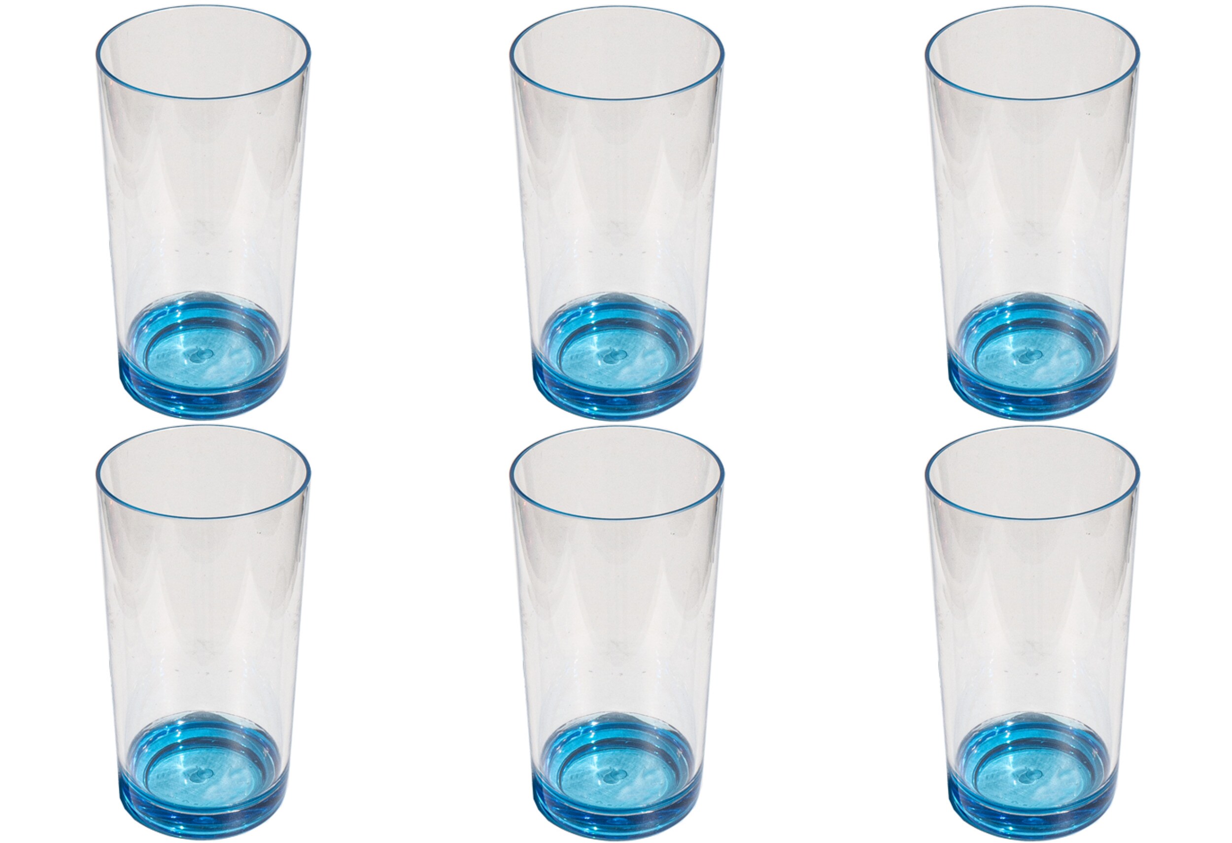 TarHong Color Base Acrylic Drinking Glass - Blue - 24 oz - Set of 6