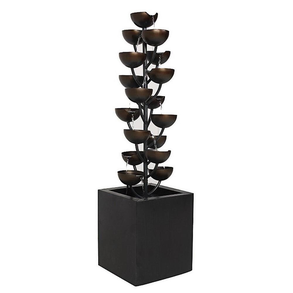 Hi-Line Gift 79530-A 12.1-Inches H Metal Water Tabletop Outdoor Fountain Pump Included