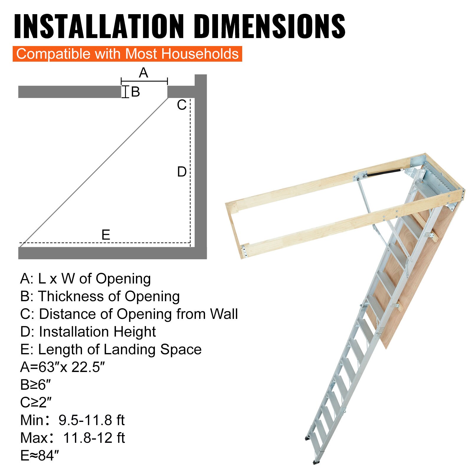 VEVOR SCZDKKSGLTLH02327V0 Attic-Ladders - View #2