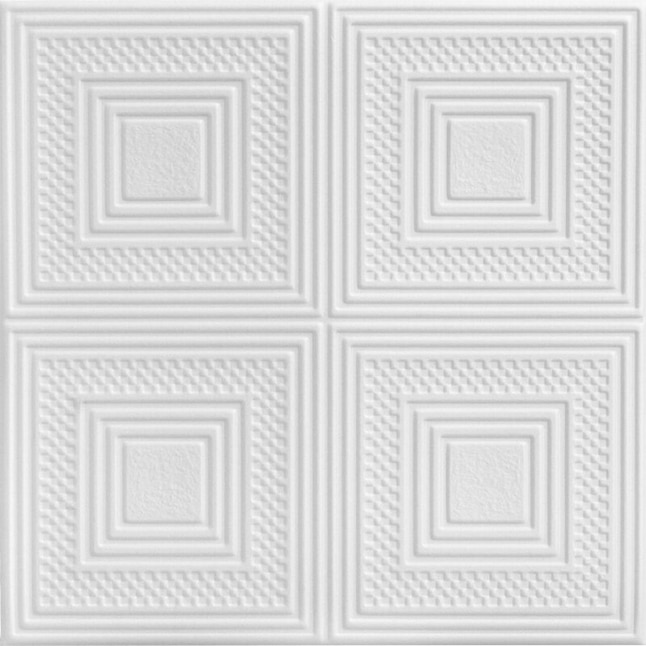 A La Maison Ceilings Bead Board Ultra-Pure White 1.6 ft. x 1.6 ft. Decorative Foam Glue Up Ceiling Tile (21.6 Sq. ft./Case)
