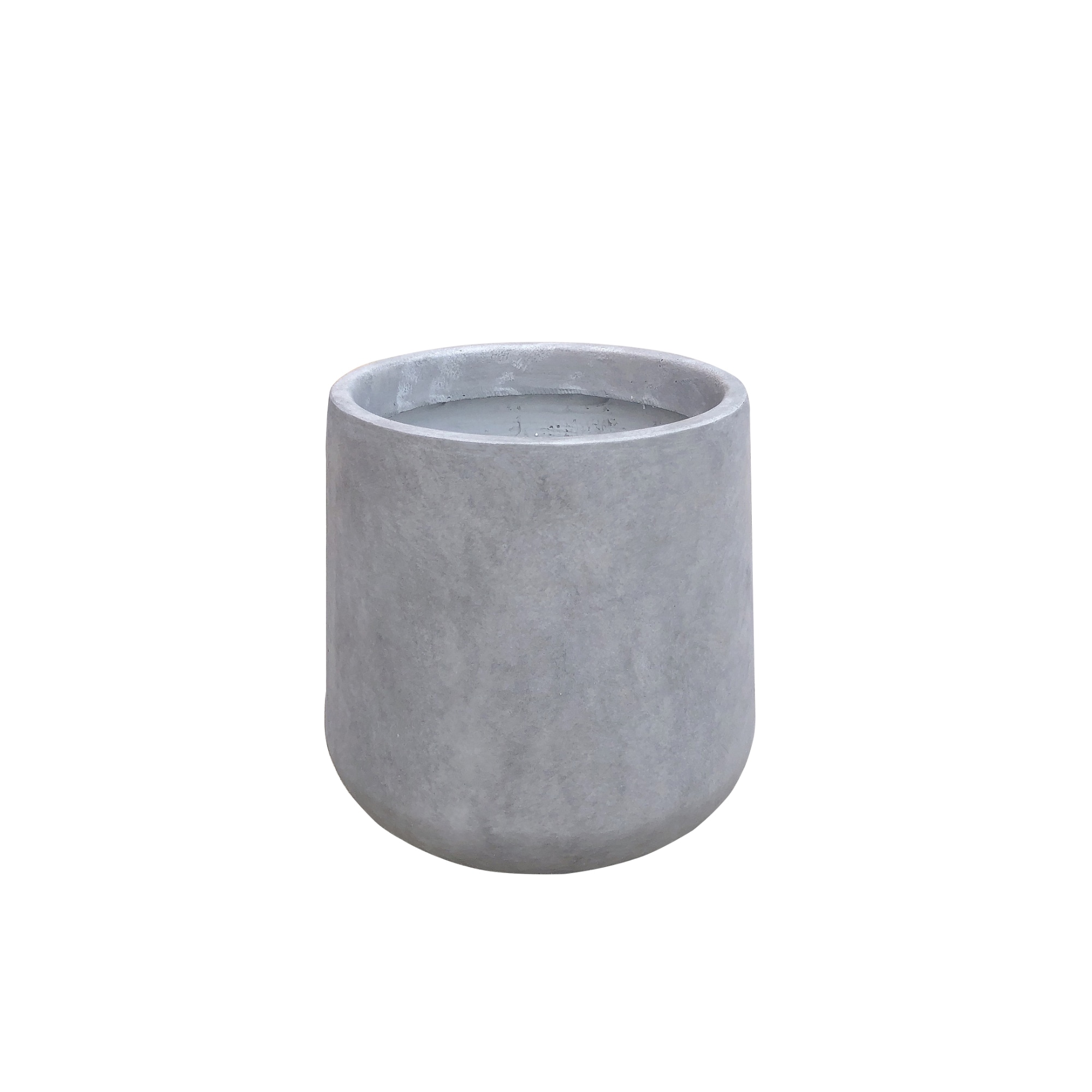 PLANTARA PA1522B-8021 Round 17.3-Inches W Extra Large Gray Fiberglass Contemporary/Modern Indoor/Outdoor Planter with Drainage Holes
