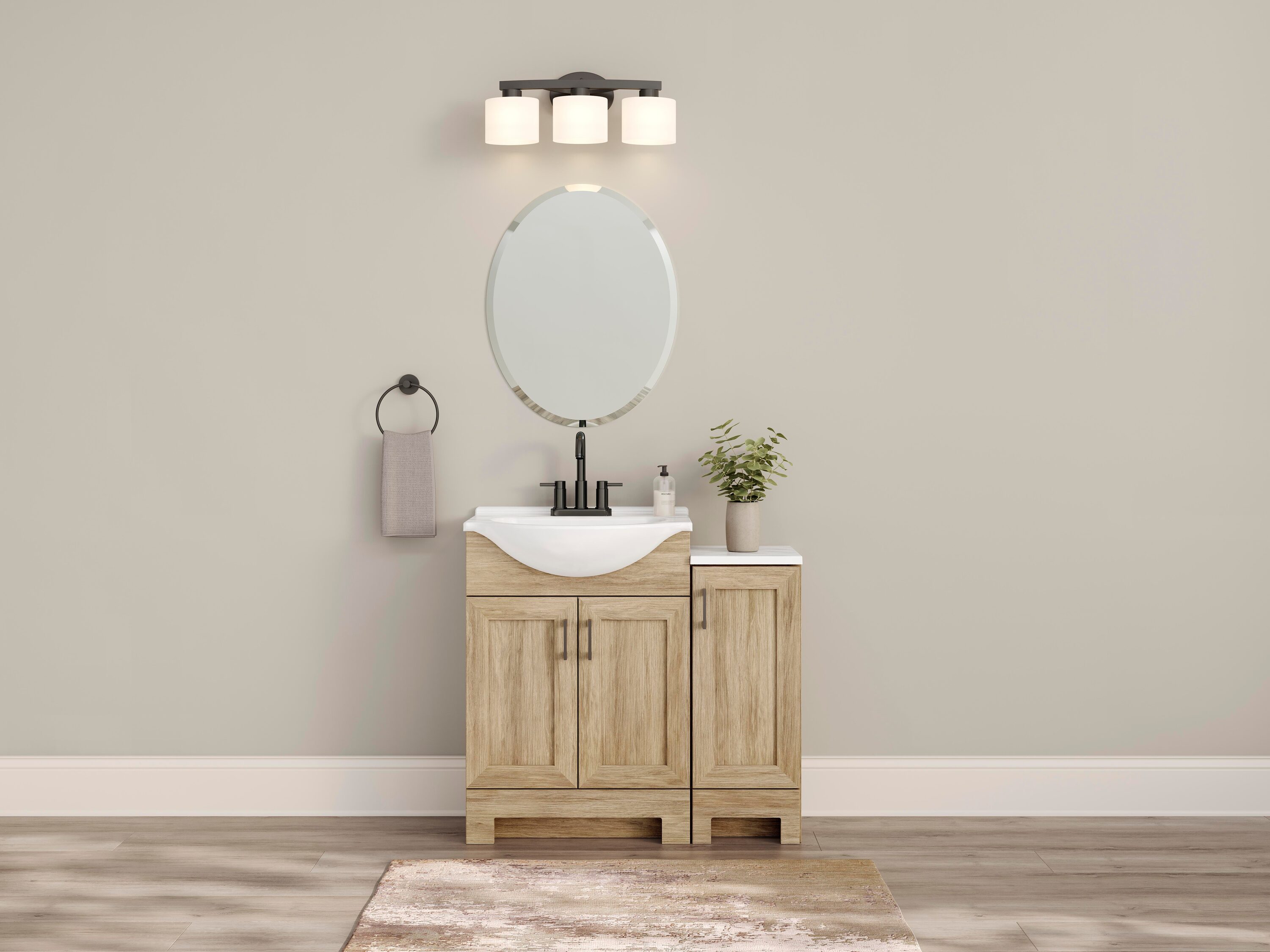 Project Source  Euro Sandstone 24 inch Vanity with Linen Cabinet