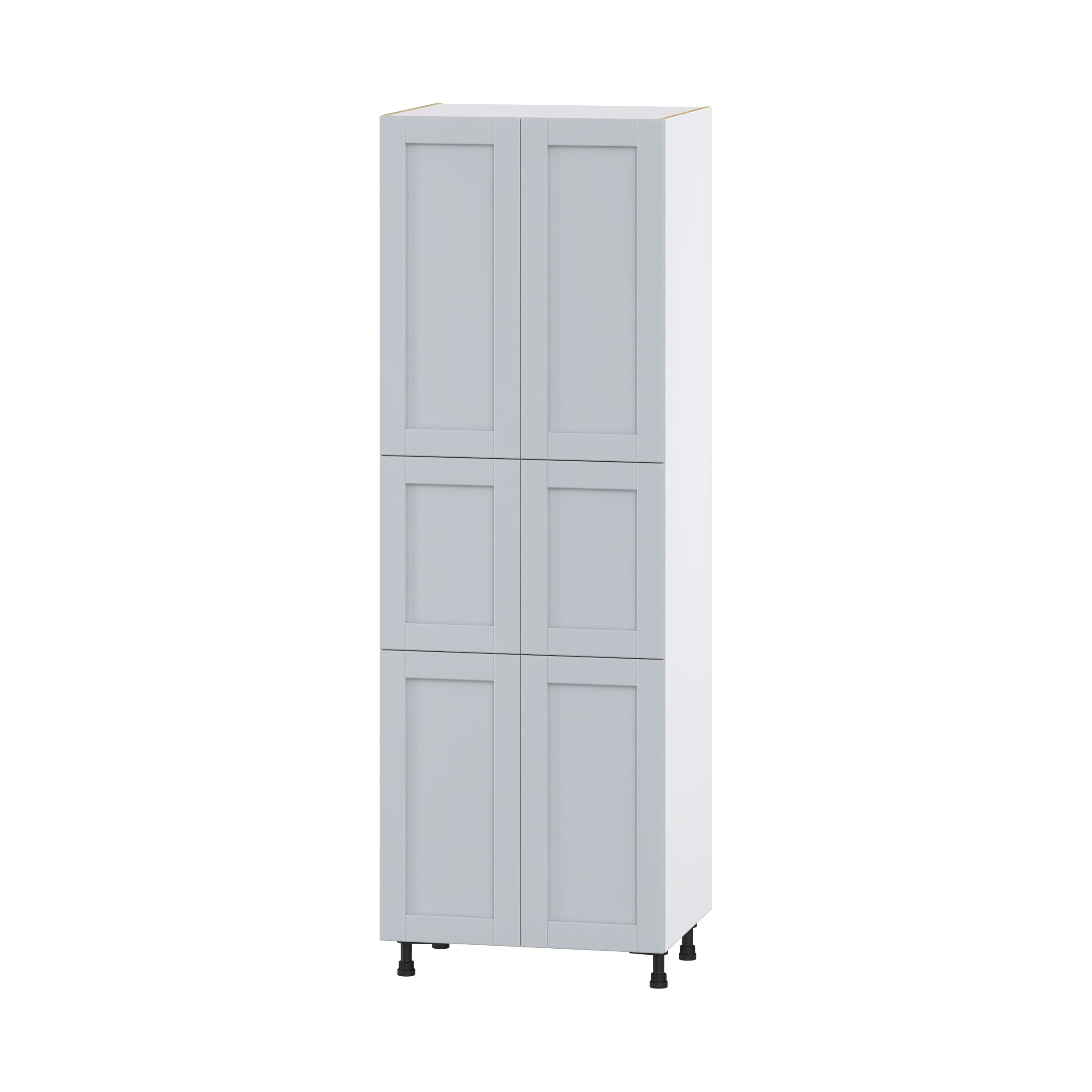 Hugo&Borg Charlesberg 30-in W x 89.5-in H x 24-in D Gray 2-Drawers Pantry Fully Assembled Cabinet (Flat Panel Shaker Style)