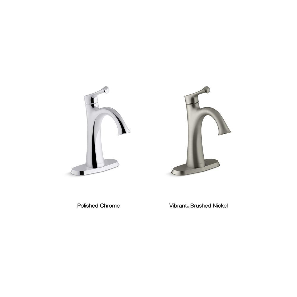 KOHLER Lilyfield Brushed Nickel 1-handle 4-in centerset WaterSense High ...