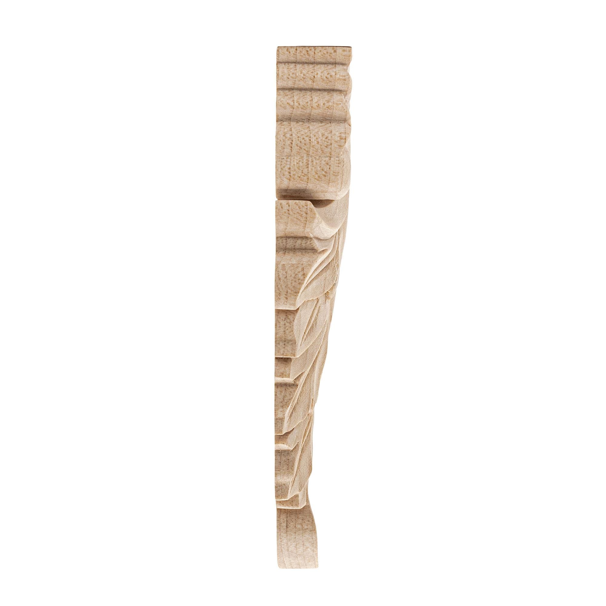 Hand Carved Unfinished Maple Acanthus Wood Applique
