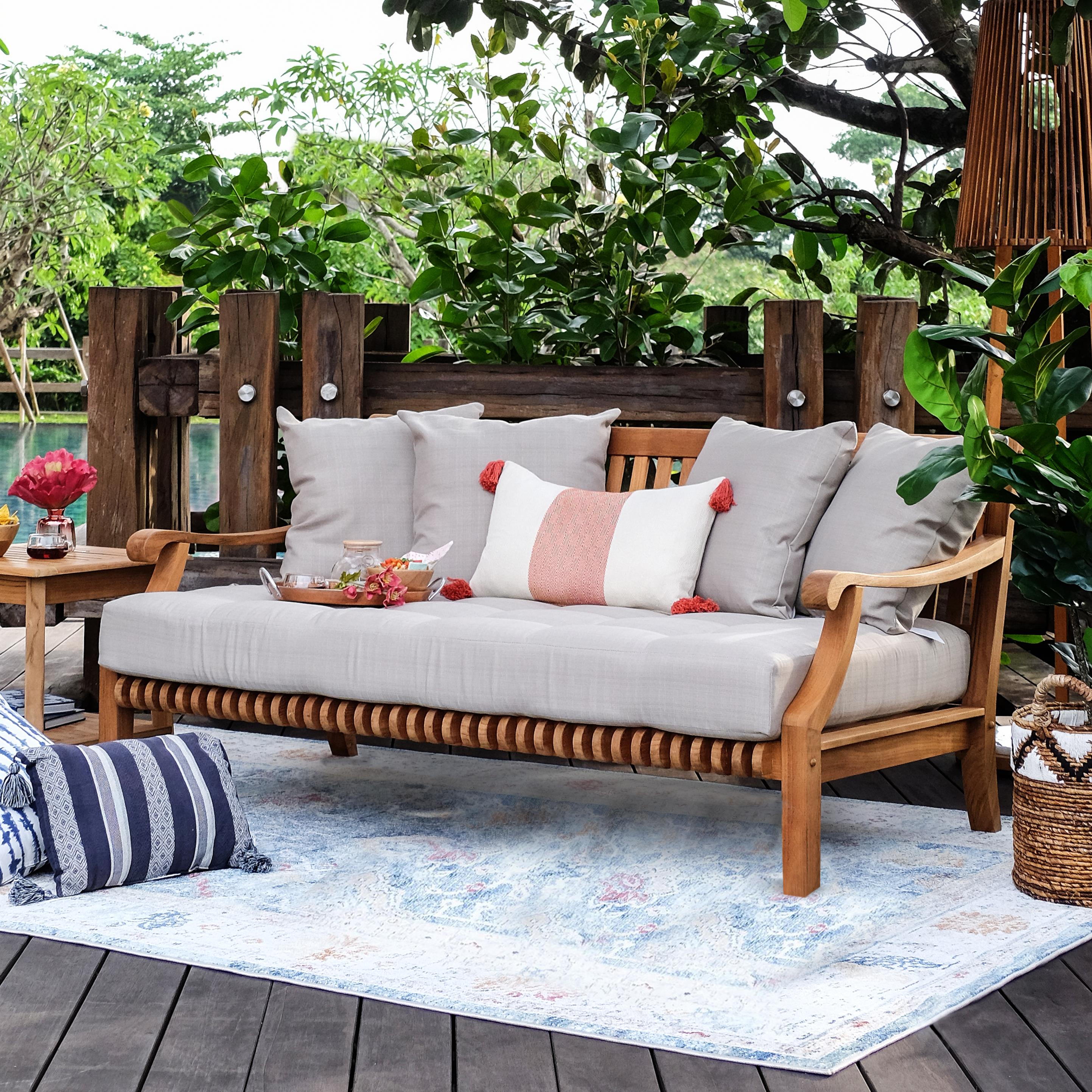 Chair seat Cushion Garden Bench Cushion with Fastening Straps Outdoor Bench  Cushion with Zipper Thick, Soft seat Cushion for Garden Sofa Swing 2/3
