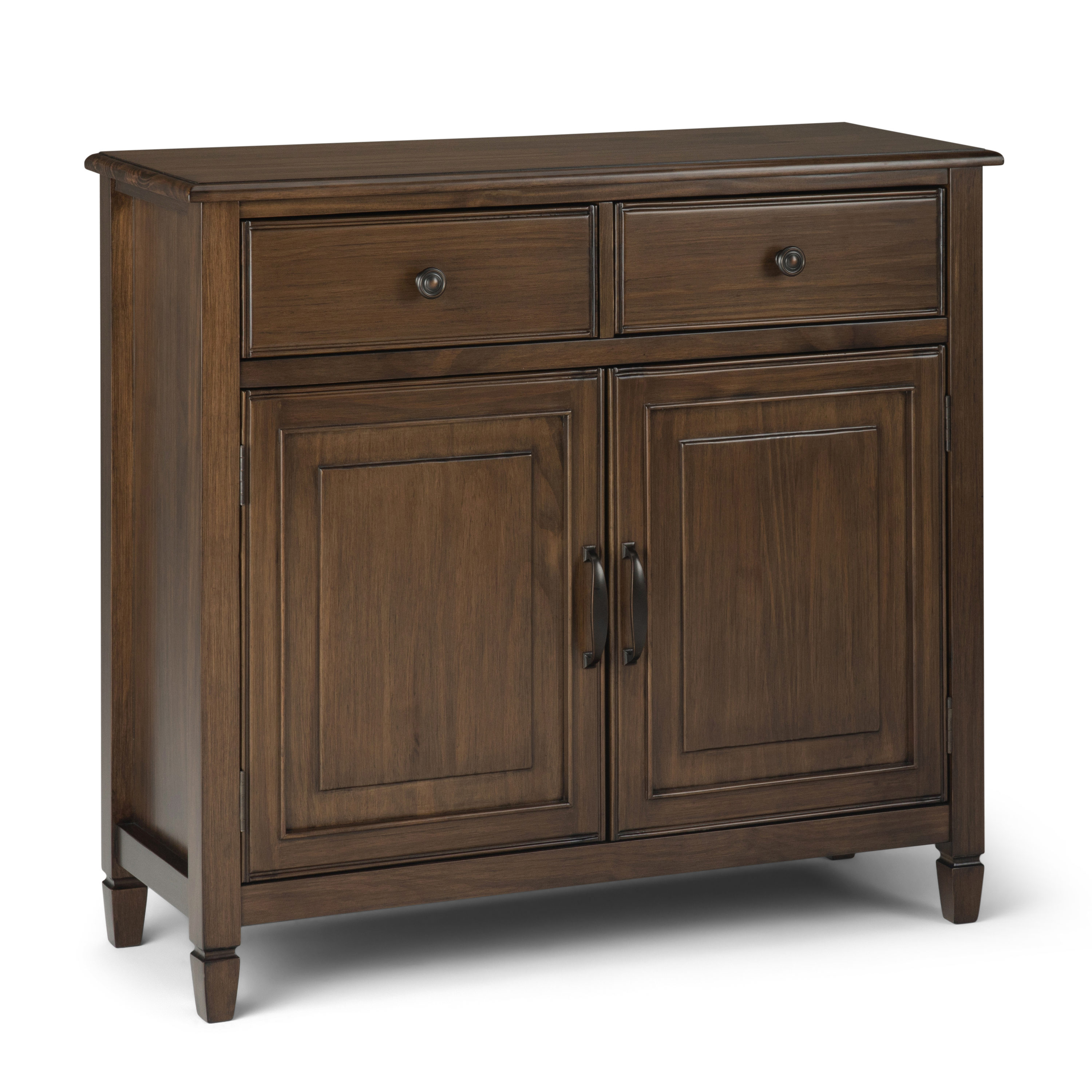 Simpli Home AXCCON-04RNAB Connaught Rustic Natural Aged Brown Traditional Wood Media Cabinet