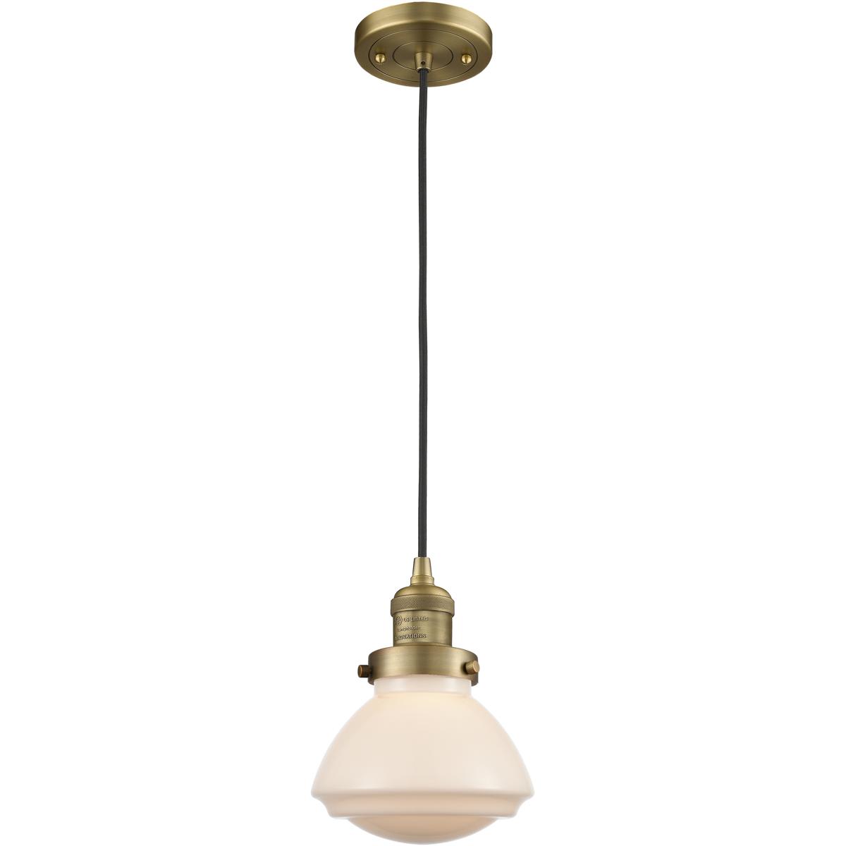 Innovations Lighting 1768182 201C-BB-G321 Franklin Restoration Olean Mini Pendant
