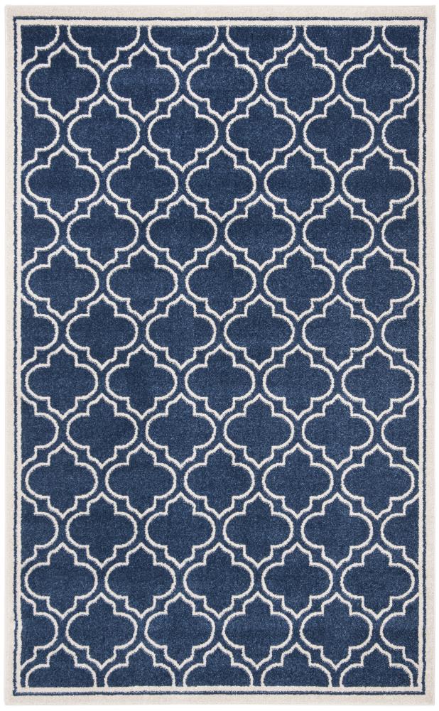 Safavieh Moroccan 5 X 8 Navy/Ivory Indoor/Outdoor Trellis Area Rug in ...