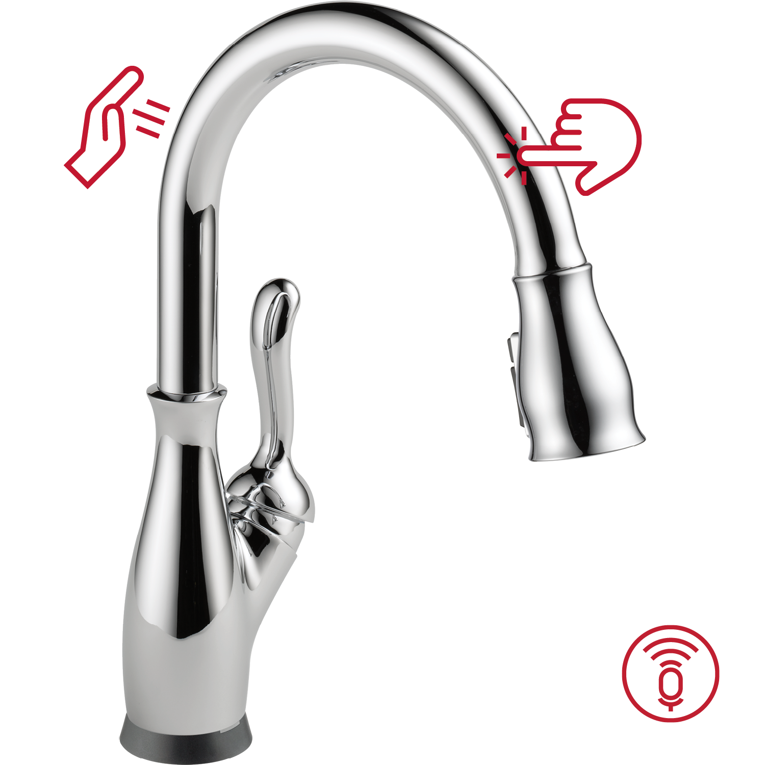 Delta 9178TLV-DST Leland Chrome Single Handle Deck-mount Voice Activated Pull-down Kitchen Faucet with Sprayer ( Deck Plate Included )