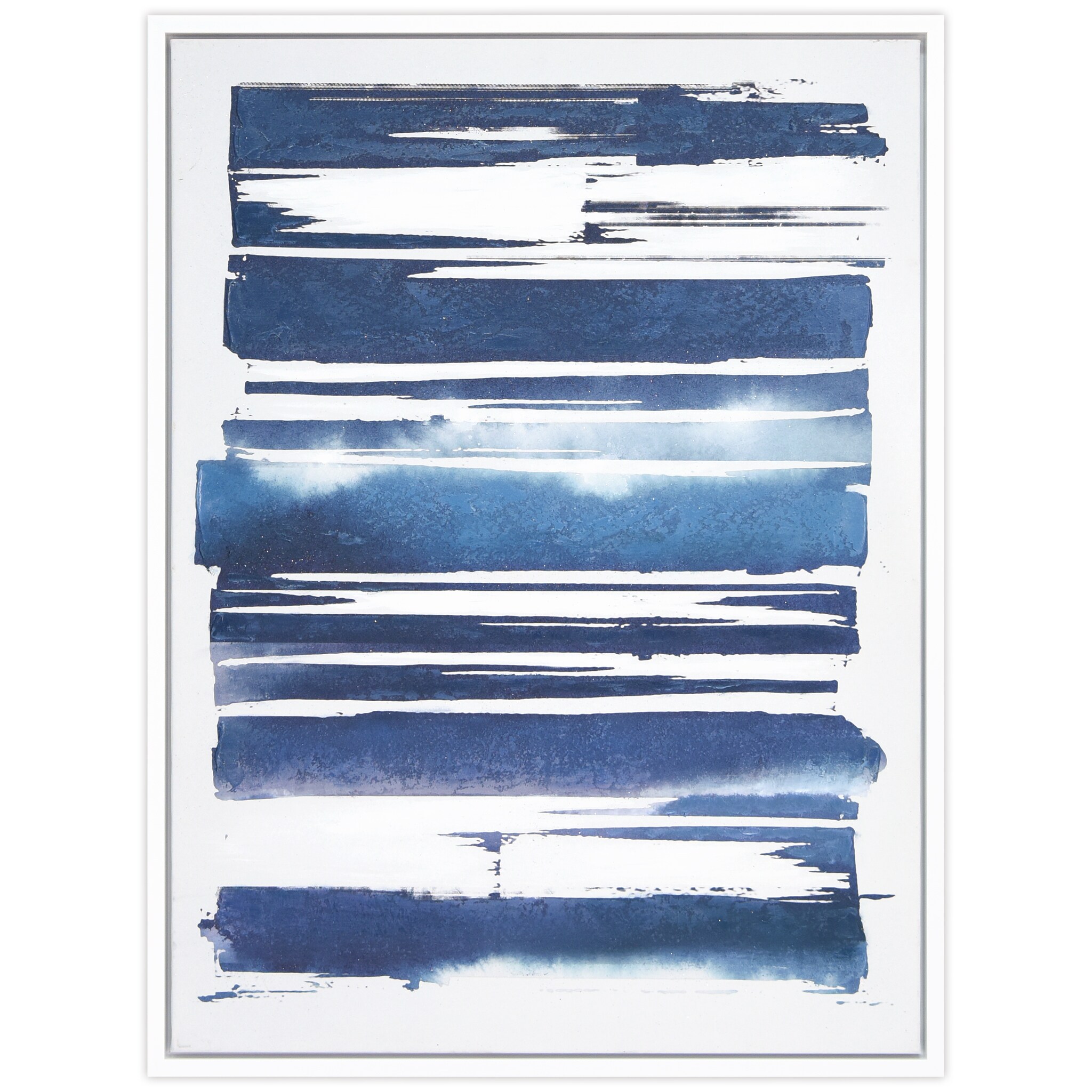 Empire Art Direct MAR-CD8966NS-3040F Canvas Wall Art 30" x 40" x 1.5" Cobalt Streaks 1 Textured Metallic Hand Painted Wall Art by Martin Edwards Martin Edwards White Plastic Framed 40-Inches H x 30-Inches W Abstract Canvas Hand-Painted Painting