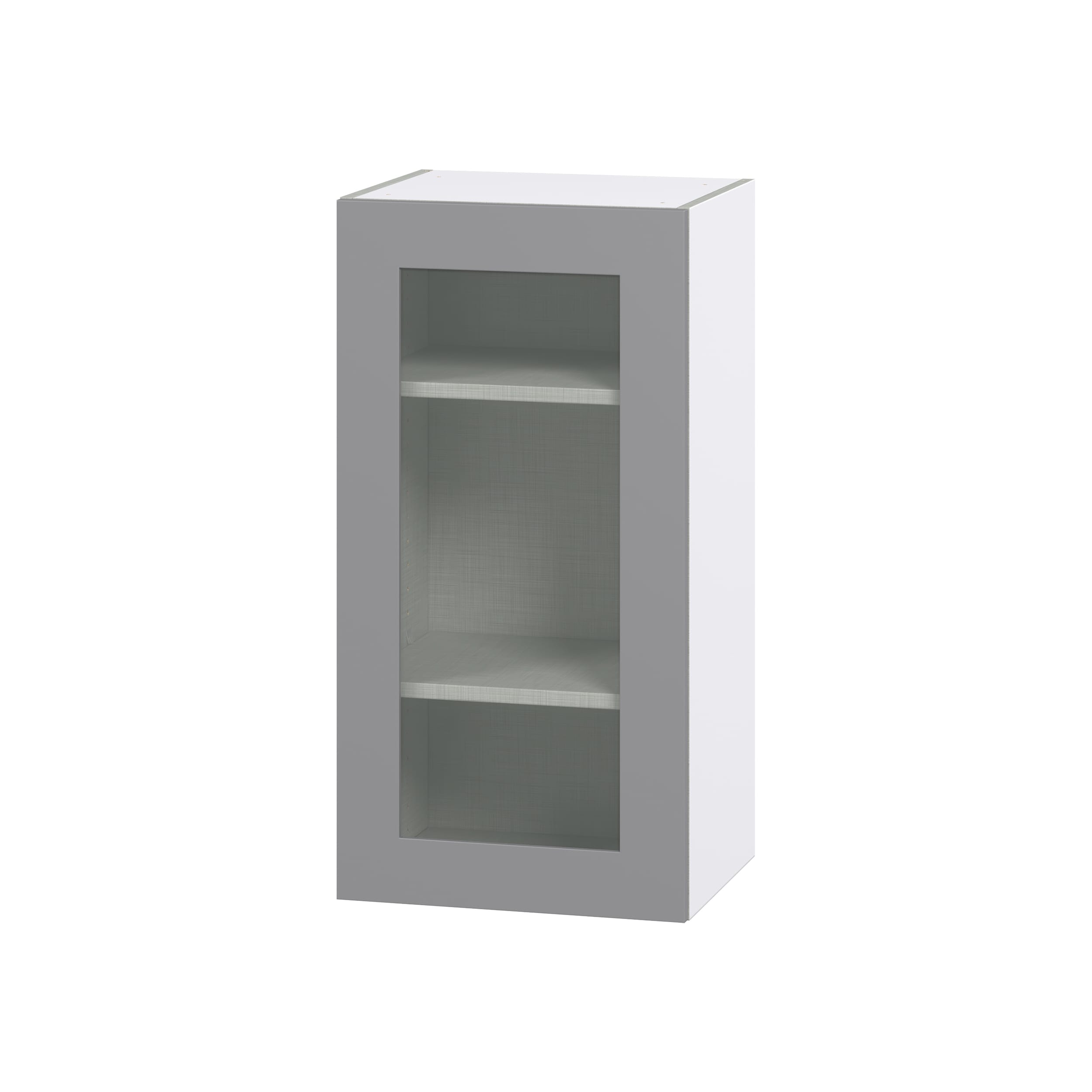 Hugo&Borg Beaumont 36-in W x 35-in H x 14-in D Slate Gray Wall Fully Assembled Cabinet (Glass Panel Shaker Door Style)