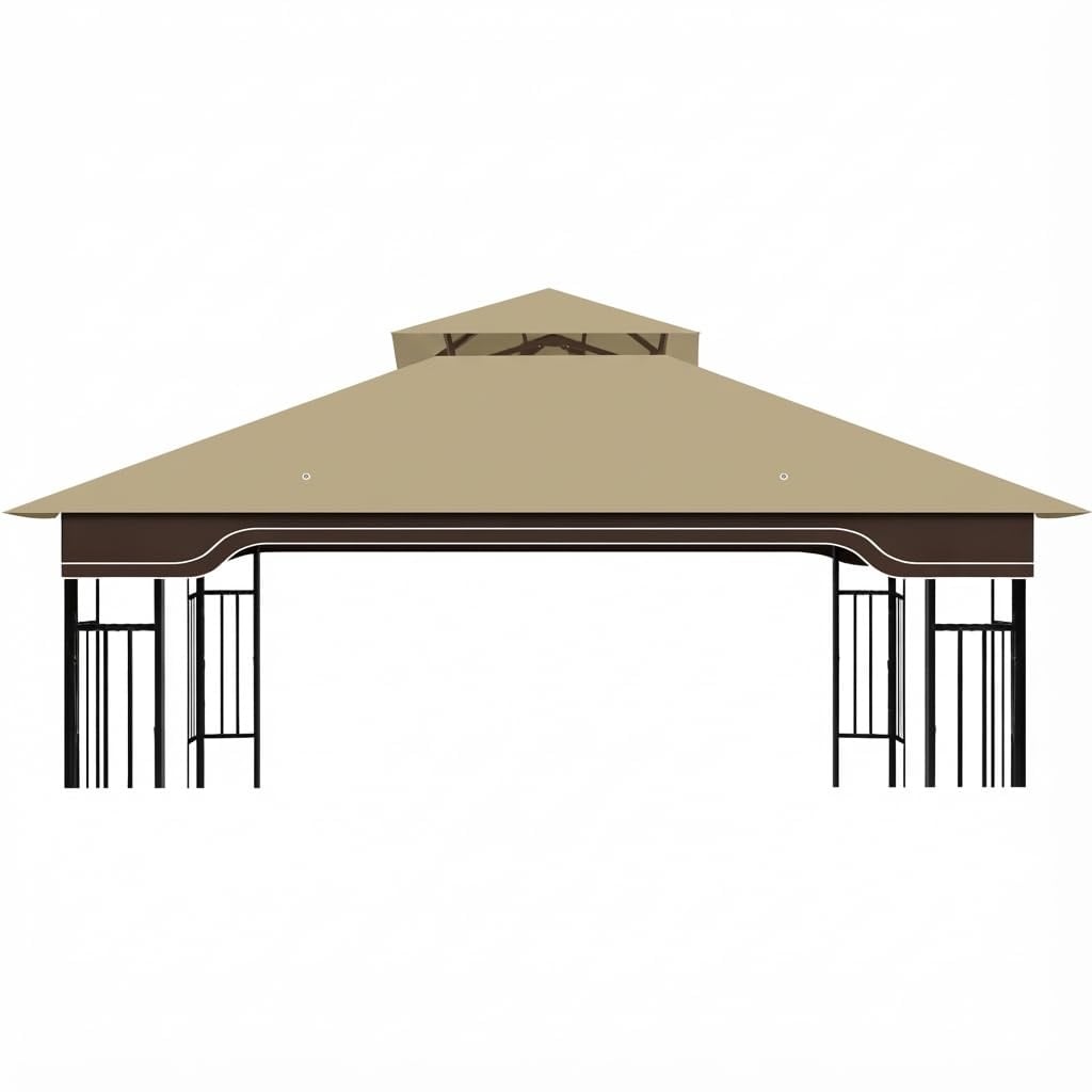 Adrinfly -  Replacement Canopy Top for 10 x 12 Regency II Gazebo L-GZ798PST Khaki 156 x 130 Inch ...