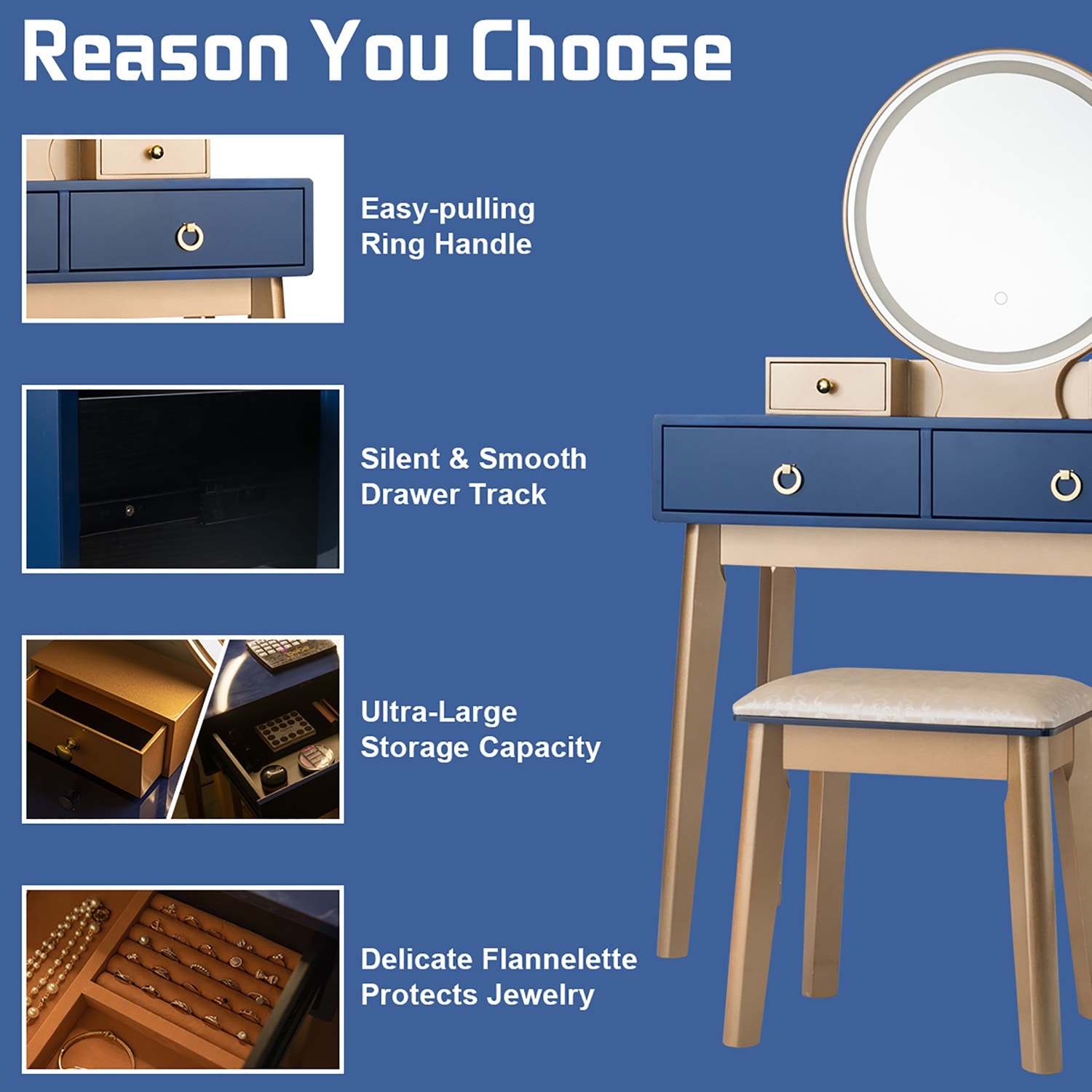 Costway CSHY001374 Bedroom-Vanities - View #6