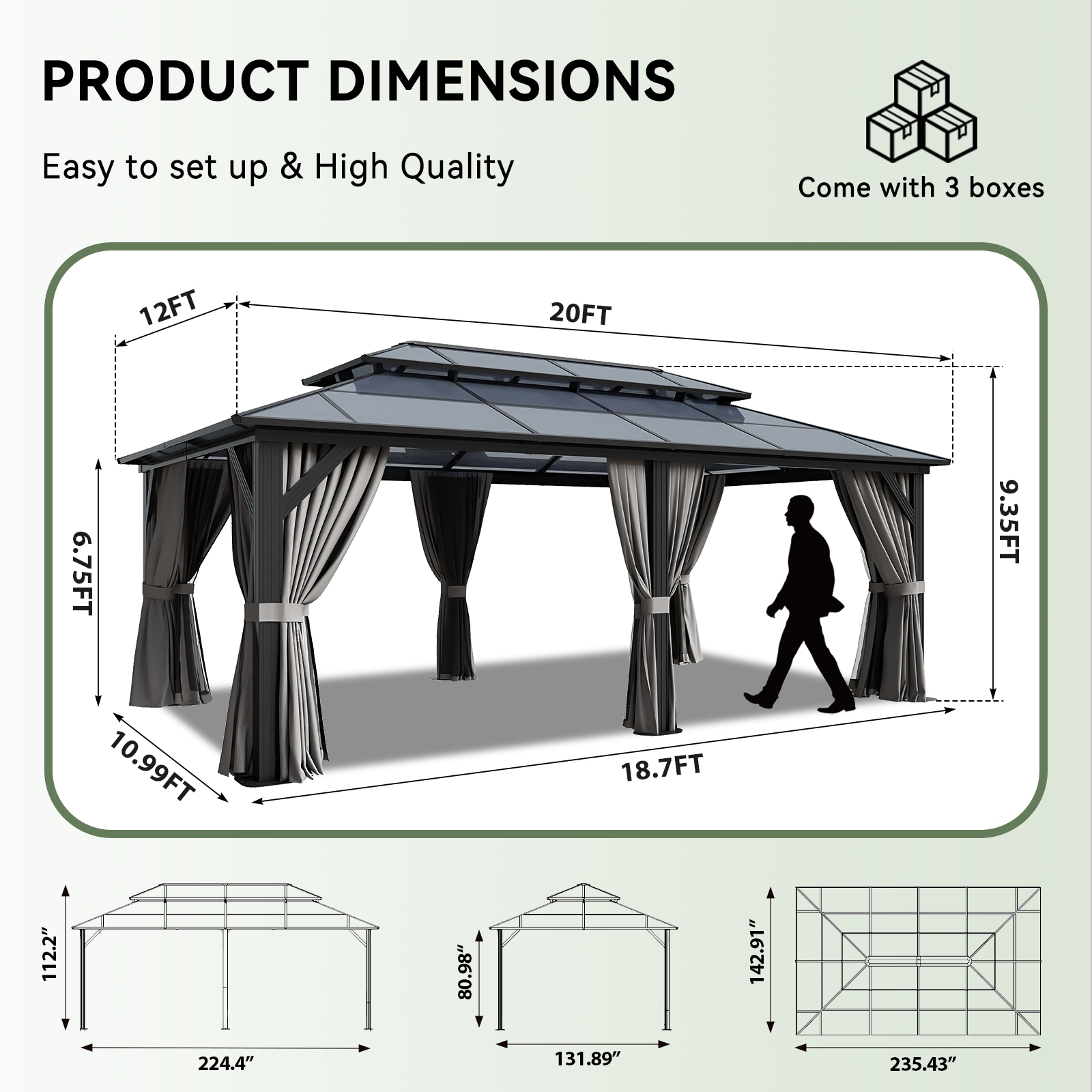 AOXUN AX-409G16 Wood-Resin-Gazebos - View #6